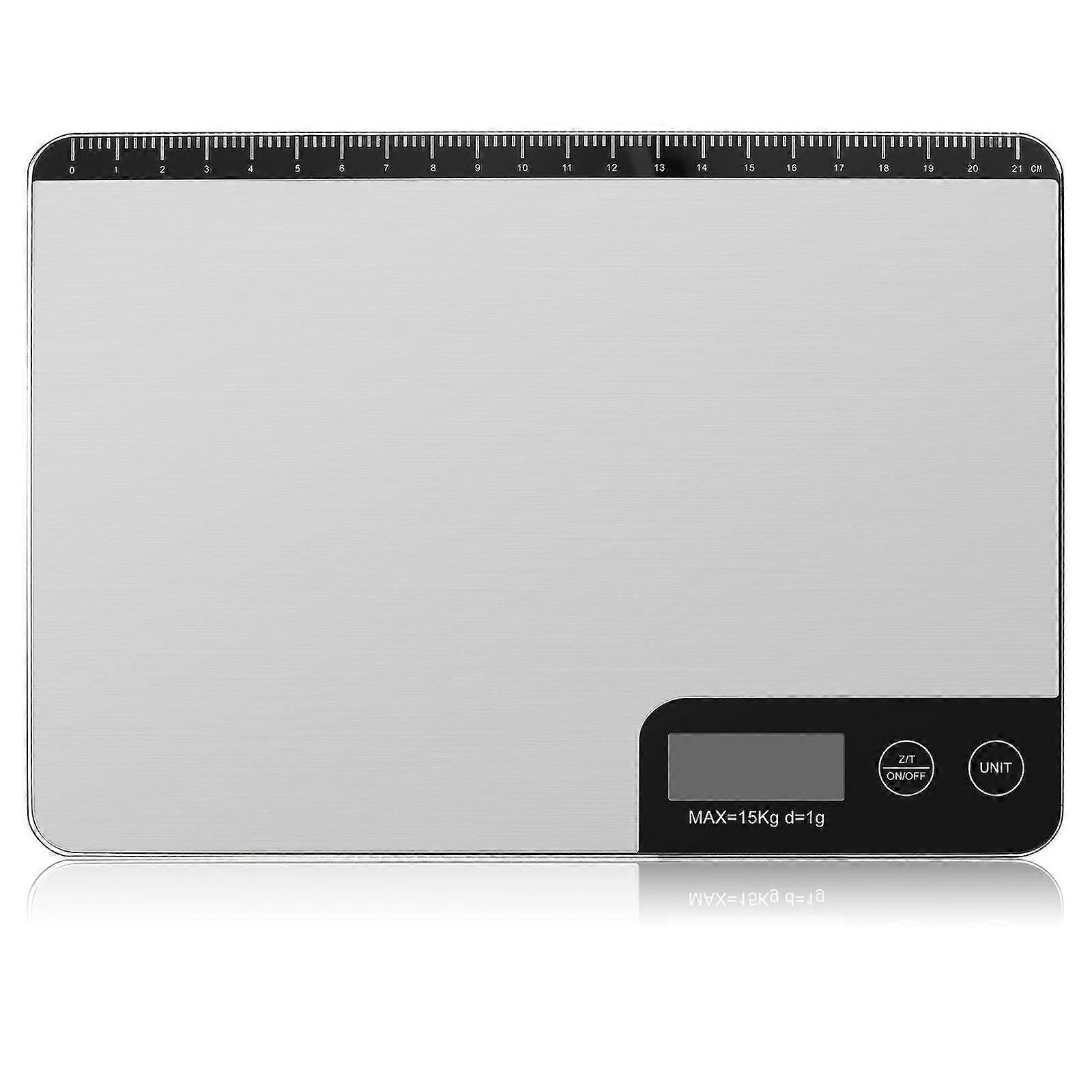 Digital Scale Food Scale Kitchen Use High Precision Measurement Tare Function Silver 23.00X16.00X2.00CM 1Pcs