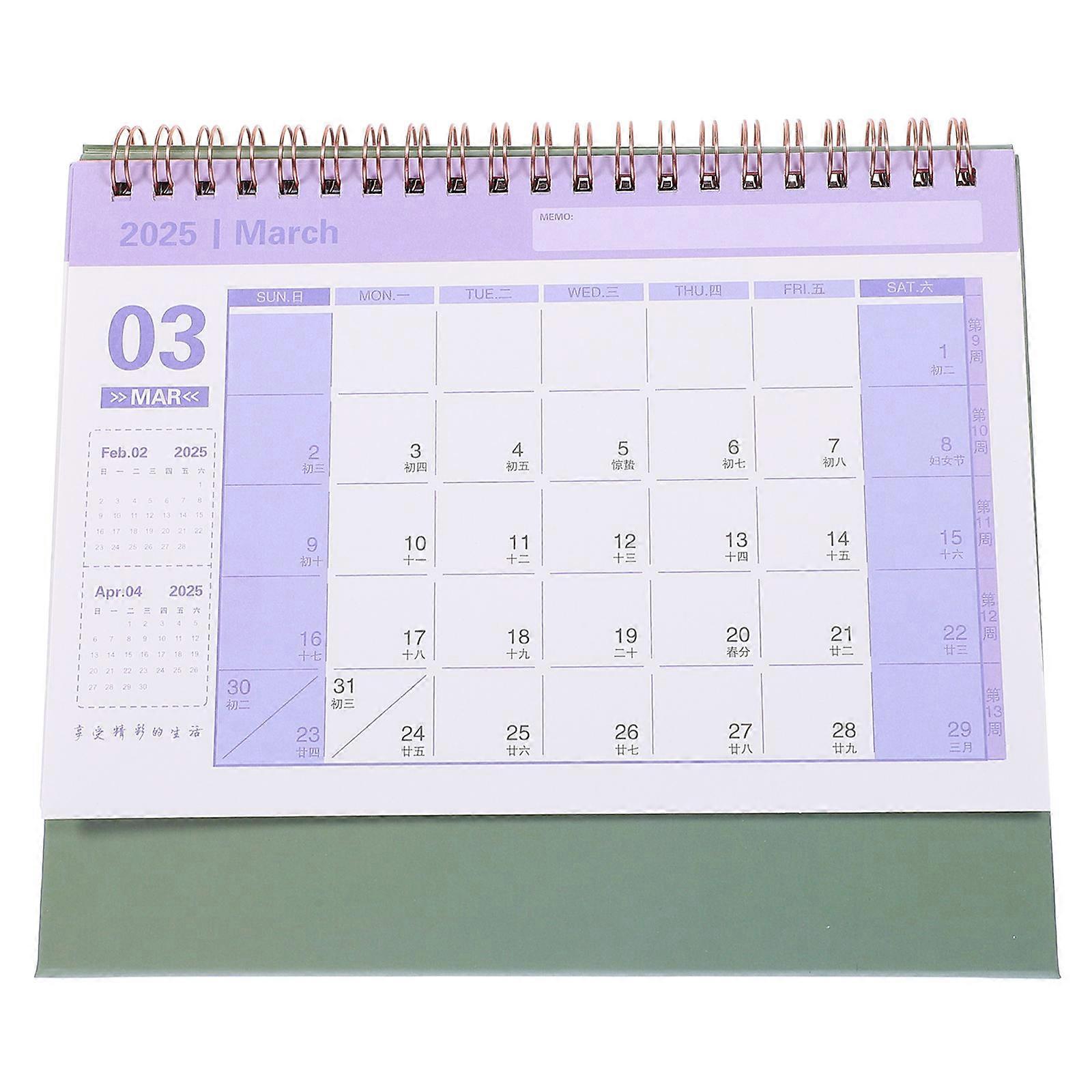 Daily Desktop Calendar Mini Tabletop Schedule Monthly Planner Fresh Design 7.5X6.5X3.1in Note-taking 1Set