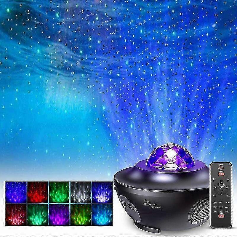 LED Star Projector Lamp Rotating Night Light Projector with 21 Modes Remote Control Timer Speaker Bluetooth Ocean Star Ceiling Light Projector Decorat
