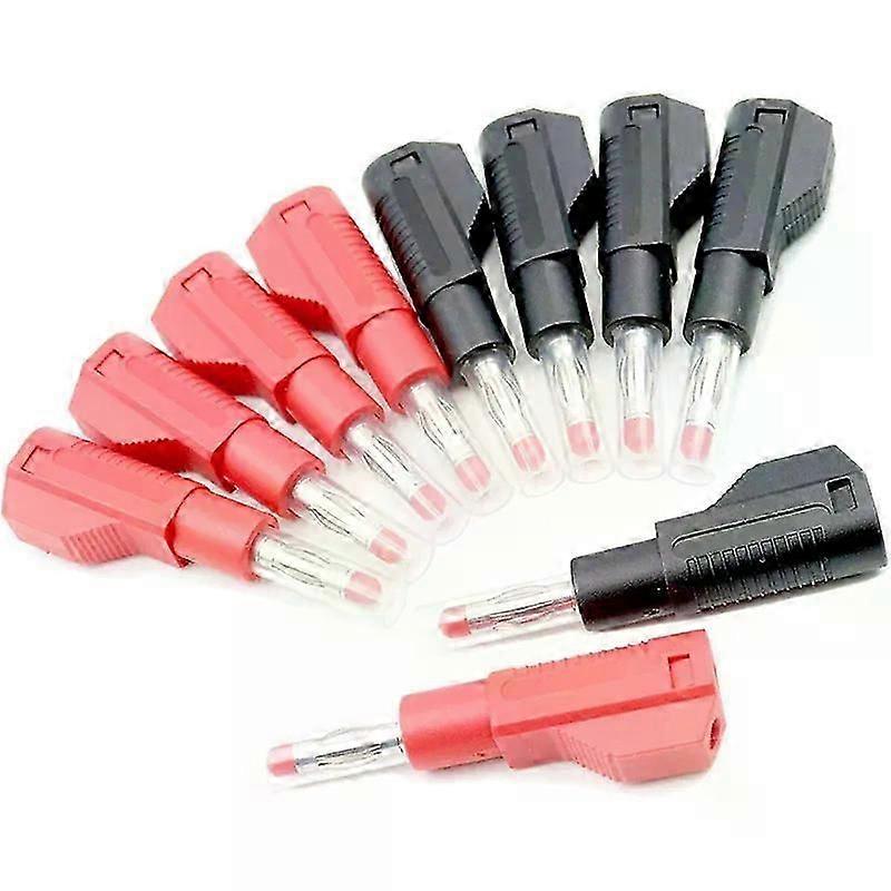 10 Sets Retractable Sheath 4Mm Banana Plug Connectors Stackable Wire Solder Multimeter Test Leads Ends Plugs Adapter