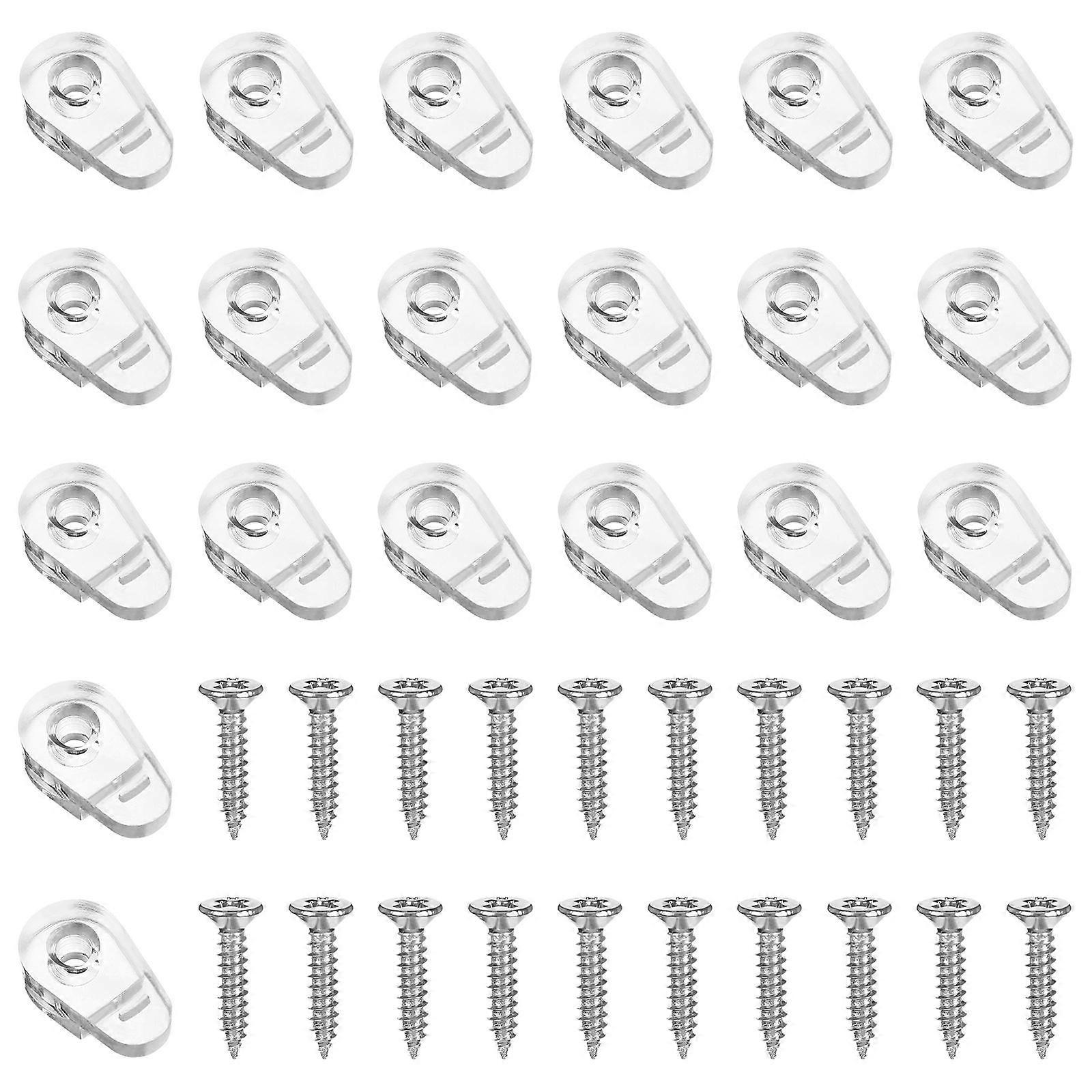 Mirror Mounting Clips Mirror Holder Clips For Diy Projects Transparent 2.00X1.10X0.70CM Holding 20Pcs