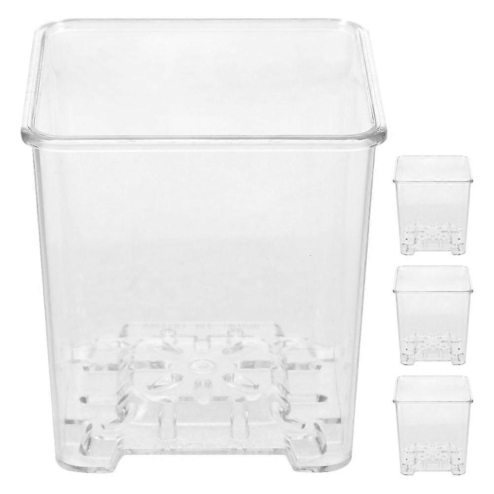 Nursery Pots Root Inspection For Home Use 4Pcs