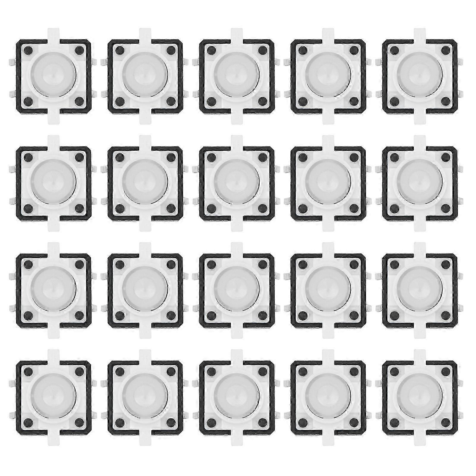 20PCS 12x12x7.3mm Tactile Push Button Switch LED Momentary Tactile Push Button SwitchWhite