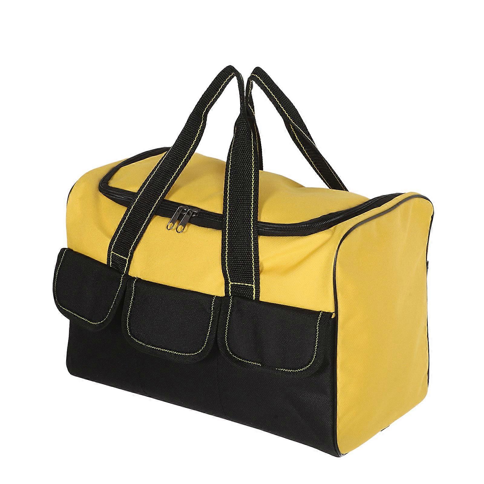 Tool Bag Heavy Duty Large Tool Pouch Organizer Electricians Carpenters Yellow 36.00X24.00X21.00CM Waterproof Multifunctional 1Pcs