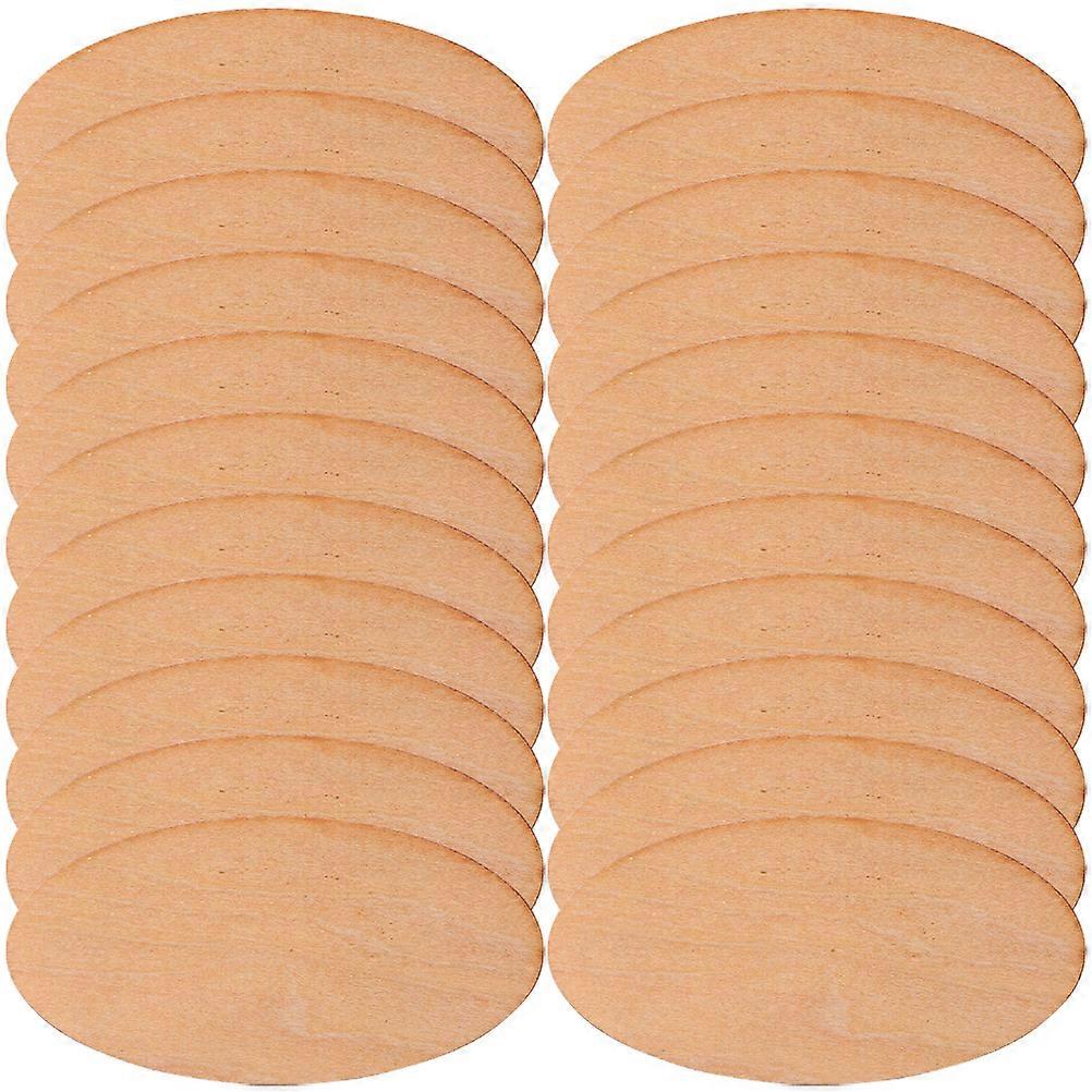 Oval Shaped Wood Slices Unfinished Craft Wood Pieces for Diy Projects Light Brown 100Pack