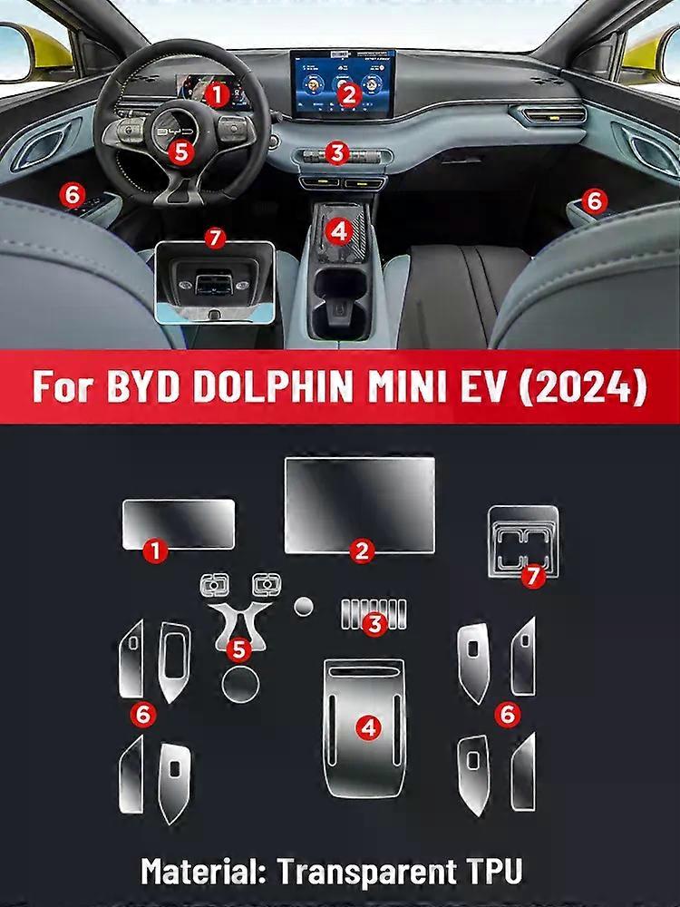 Anti-scratch Car Interior Center Console Media Dashboard Navigation TPU Protector Film For BYD DOLPHIN MINI EV Seagull 2024 2025