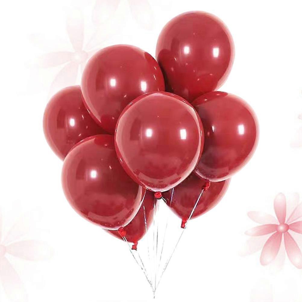 Prom Balloons Garnet Red Latex Balloons For Wedding Decorative Balloons Round Shape 12 Inches 50Pcs