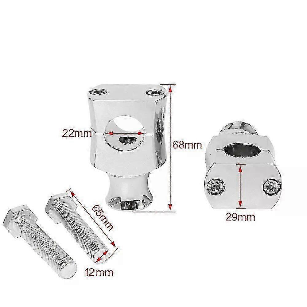 2x Motorcycle 7/8 1 Handlebar Riser Clamp Aluminum Suitable for Certain Brand Custom Springer Bobber Chopper 22mm 25mm Handle Bar Black/chro