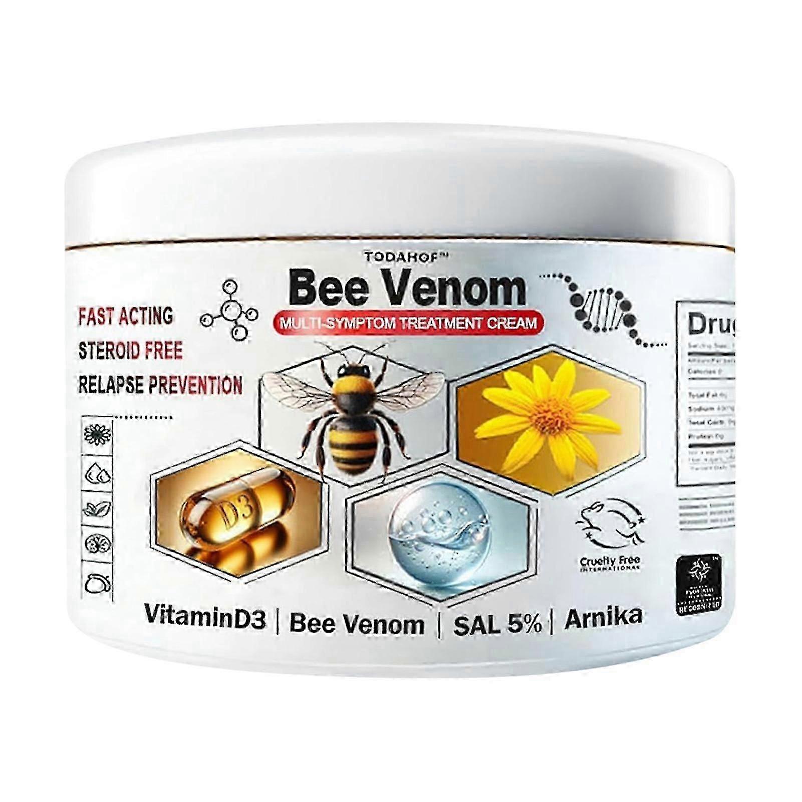 Bee-Venom 多症状皮肤治疗霜便携式止痒身体护理化妆水，适合所有肤质