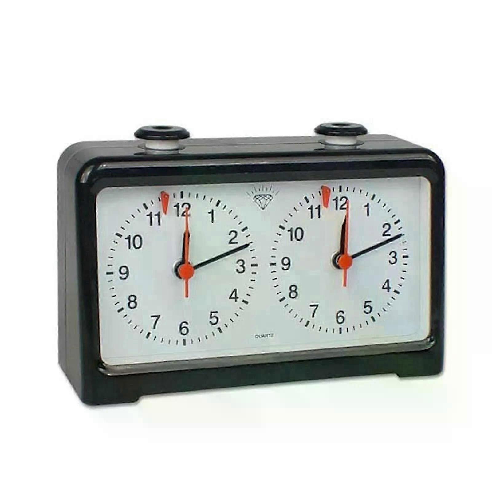 Retro Analog Chess Clock Timer - Wind-Up Mechanical Chess Clock No Battery (Black)