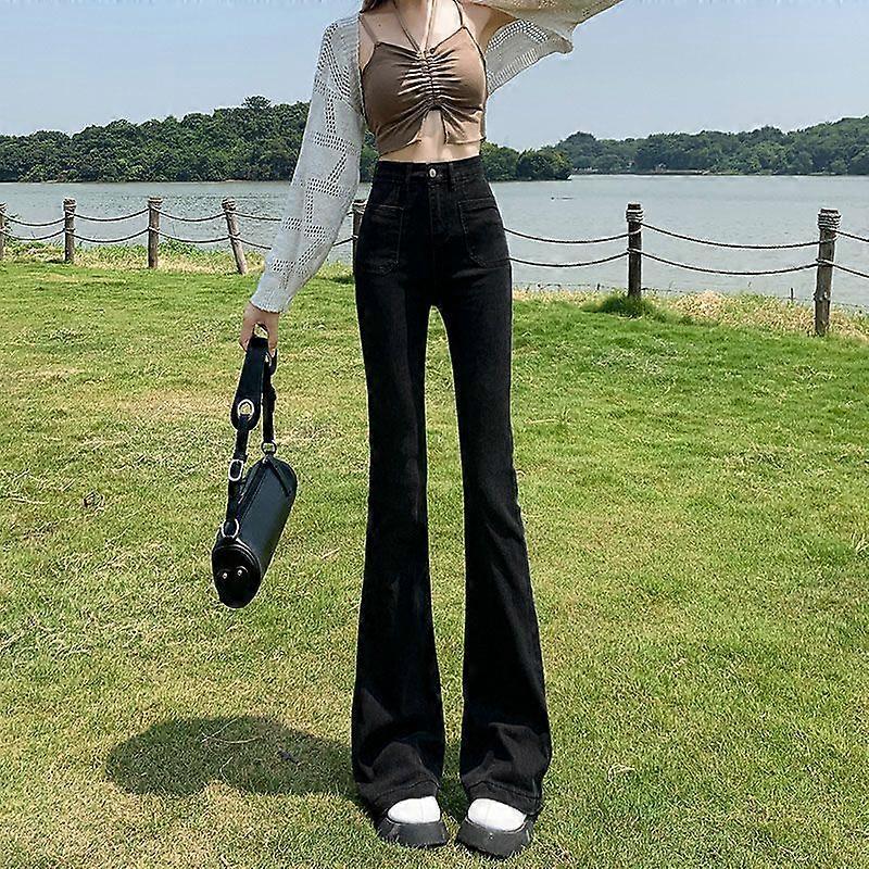 Maillard Micro-Flare Jeans With Slim And Versatile Bell-Bottom Pants Elastic Women's Clothing To Make Them Look Taller