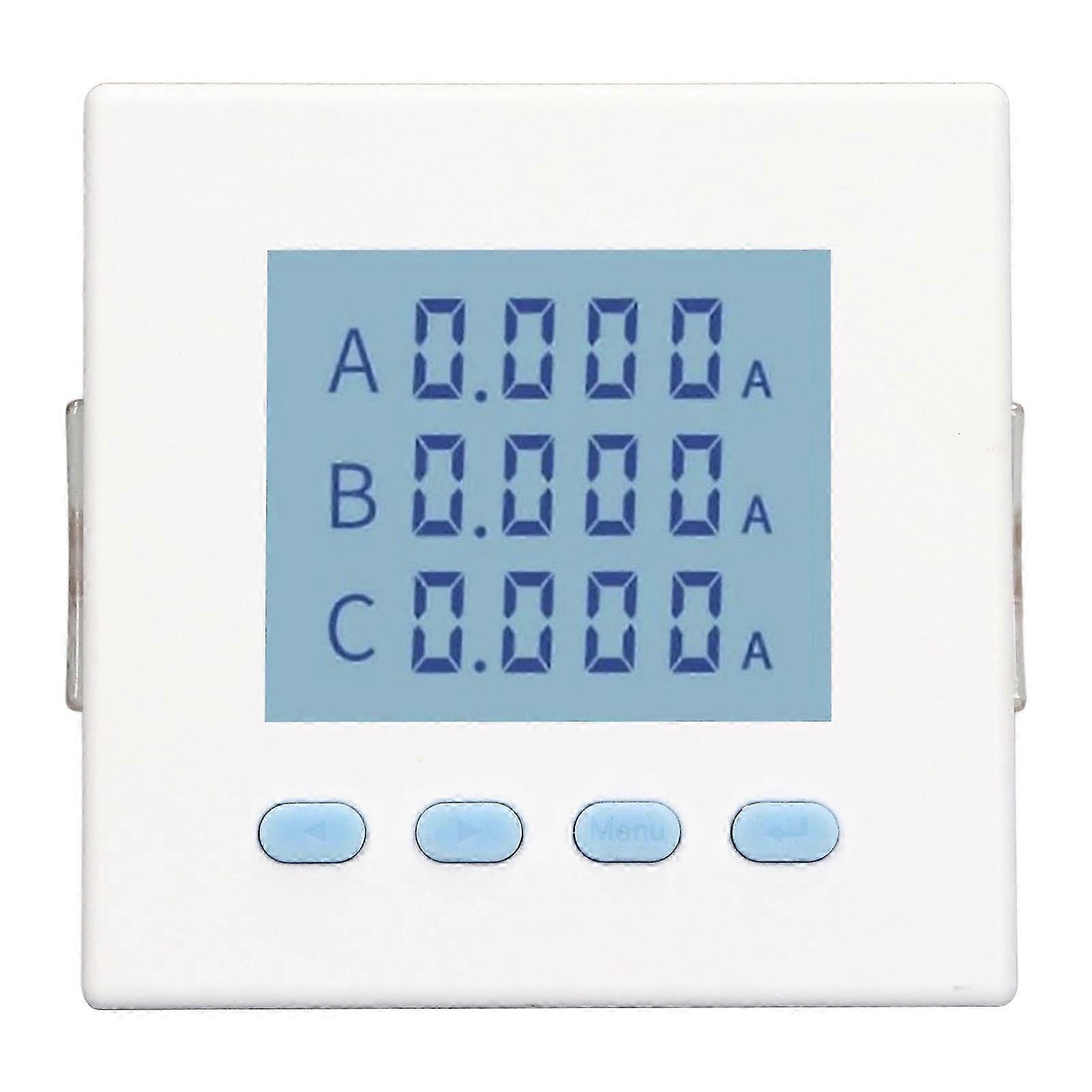 Digital 3 Phase Energy Meter Tester Electricity Power Usage Monitor Intelligent LCD AC220V 5A Amperemeter