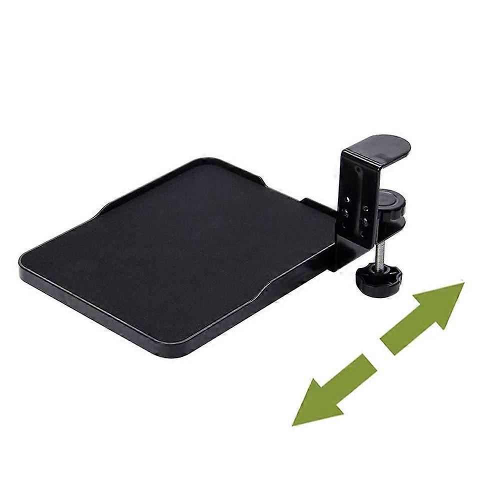 Mouse Rest Clamp Under Desk Mouse Platform Pull Out Ergonomic Mouse Tray Extendable Black