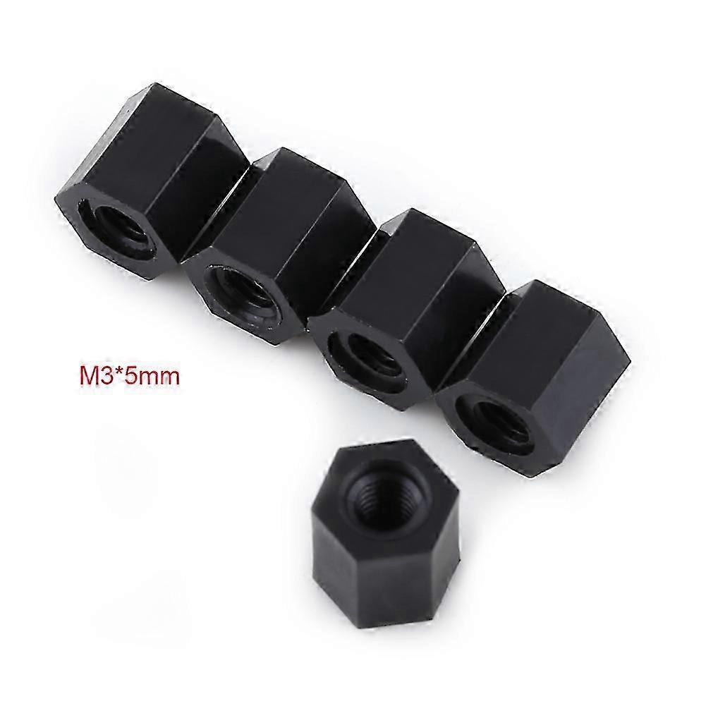 100Pcs Noir PA66 M3 Femelle x M3 Femelle Fileté Hexagonal Entretoise (M3 * 5) pour certaines marques