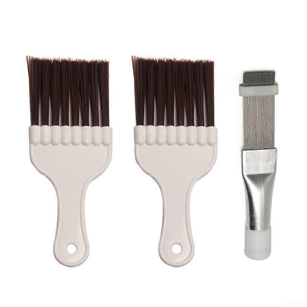 Indispensable 3piece brush set for maintaining air conditioners and refrigerators