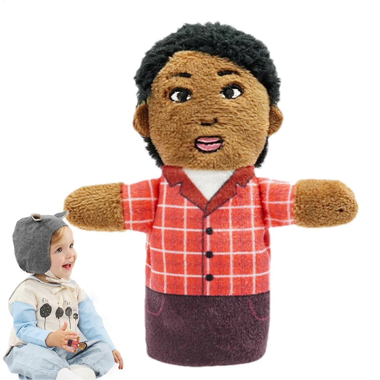 Finger puppet toy for finger puppets, black people – toy for puppets with family figures – toy for displaying African family puppets, storytelling dad