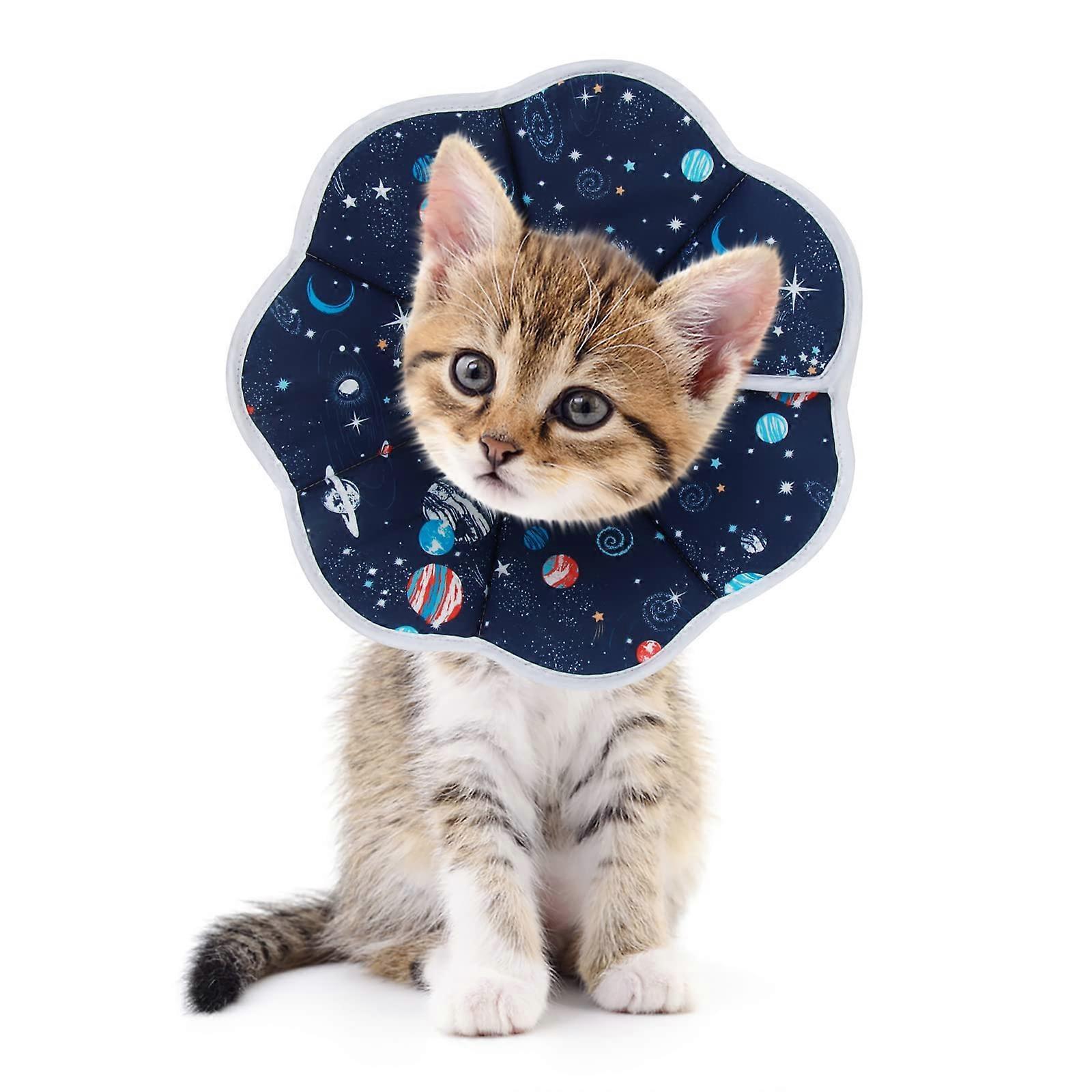 Adjustable Collar for Cats and Dogs, Soft Cone Recovery Protection for Pets After Surgery and Injuries, Blue (S) Small / 1