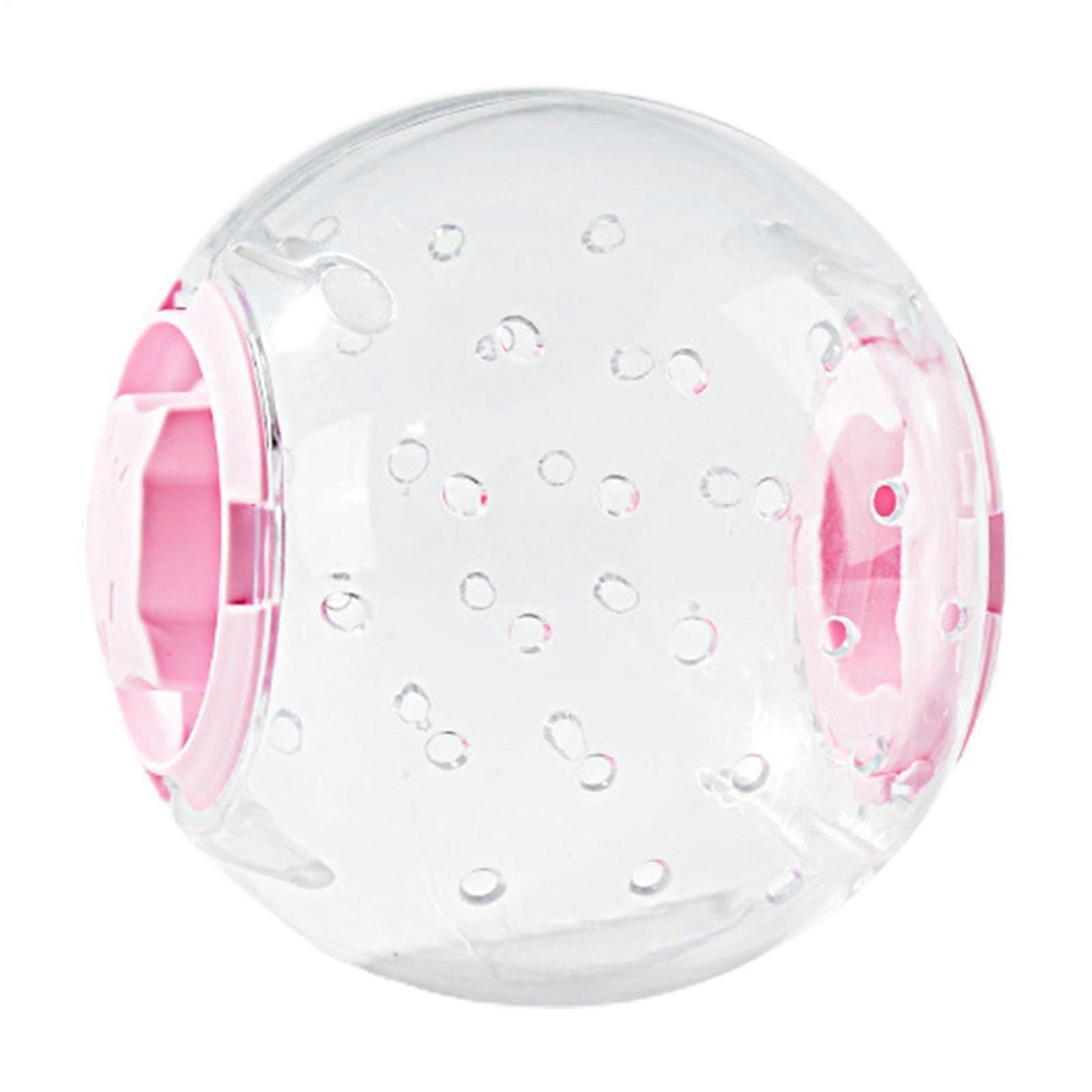 Hamster Exercise Ball Pink 7.08 Inch Transparent Running Toy Odorless Acrylic Comfortable Breathable Wheel PP Material