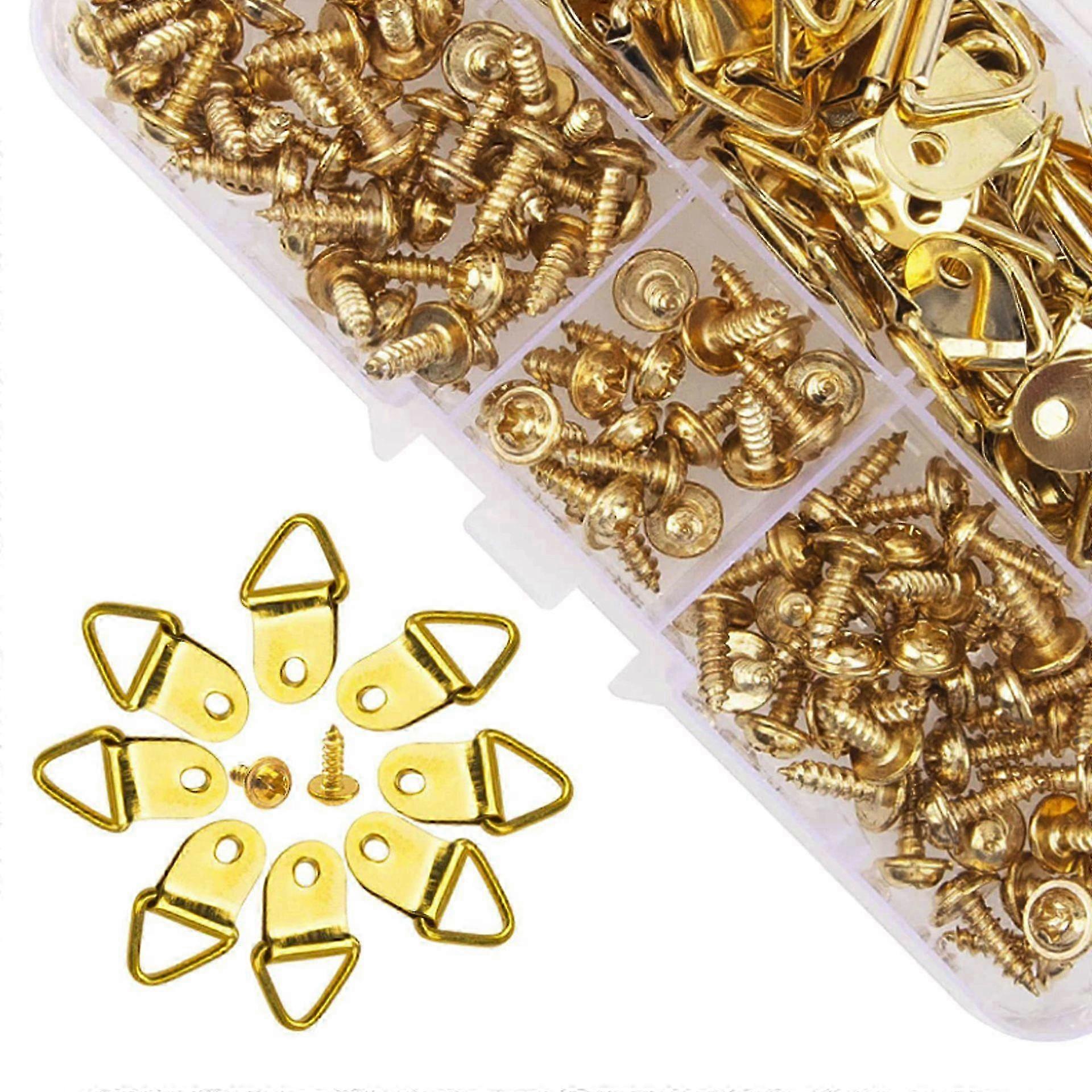 100pcs gold picture hooks kit stainless steel frame fasteners picture hooks picture hanging mirror hooks assorted picture wall hooks