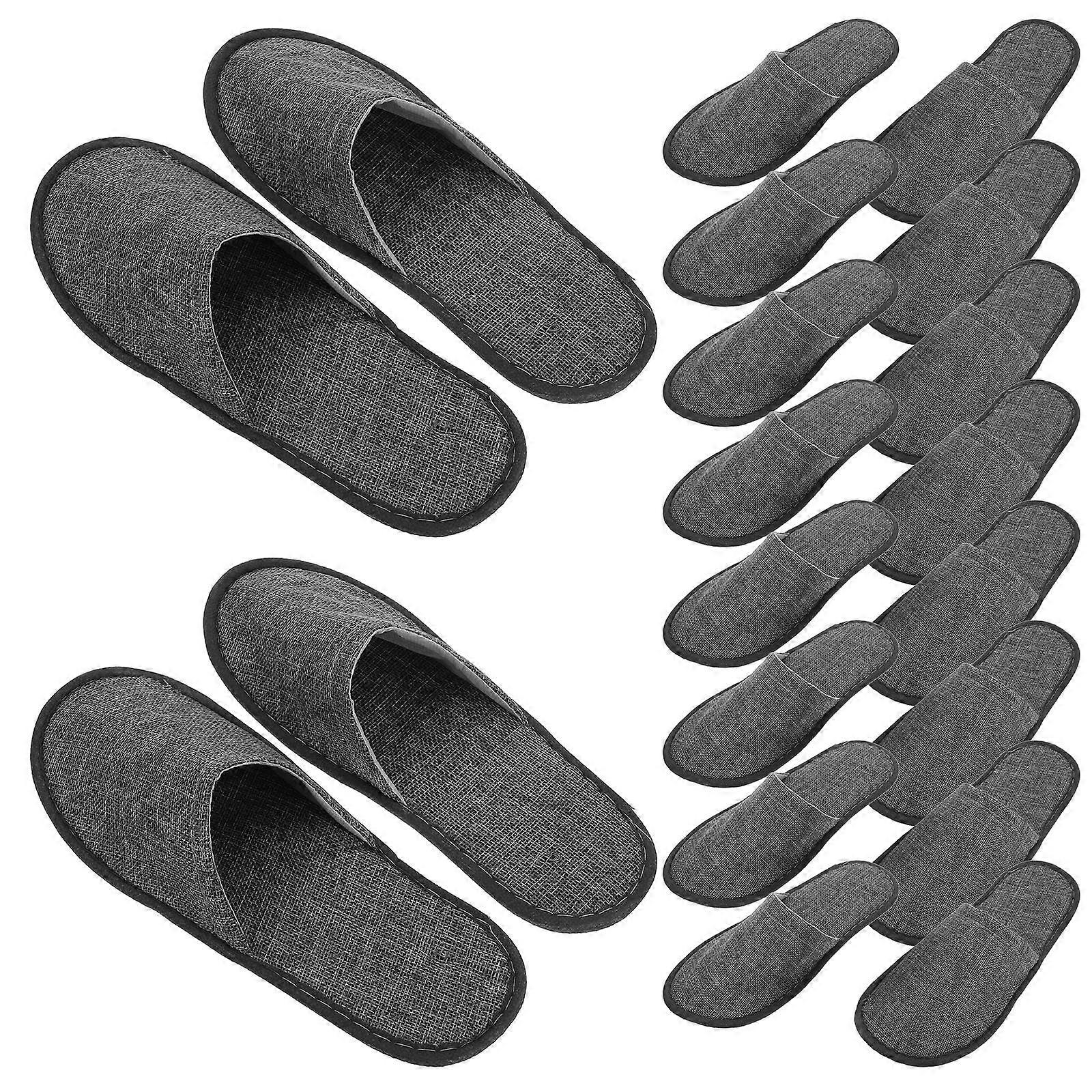 Guest Slippers Bulk Non Slip Slippers Home Use Grey 28.00X11.00X0.80CM Portable 20Set
