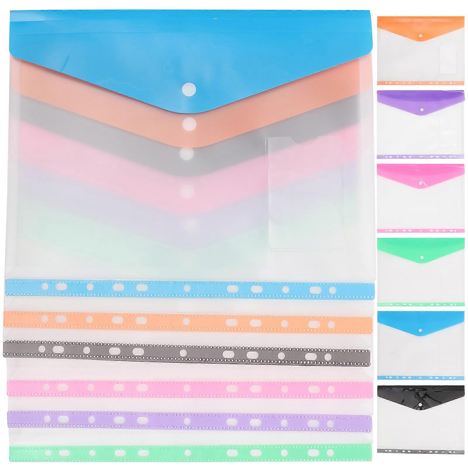 Document Organizers Rectangular Waterproof File Binder Pockets Office Use Simple Design PP Material 12Pcs