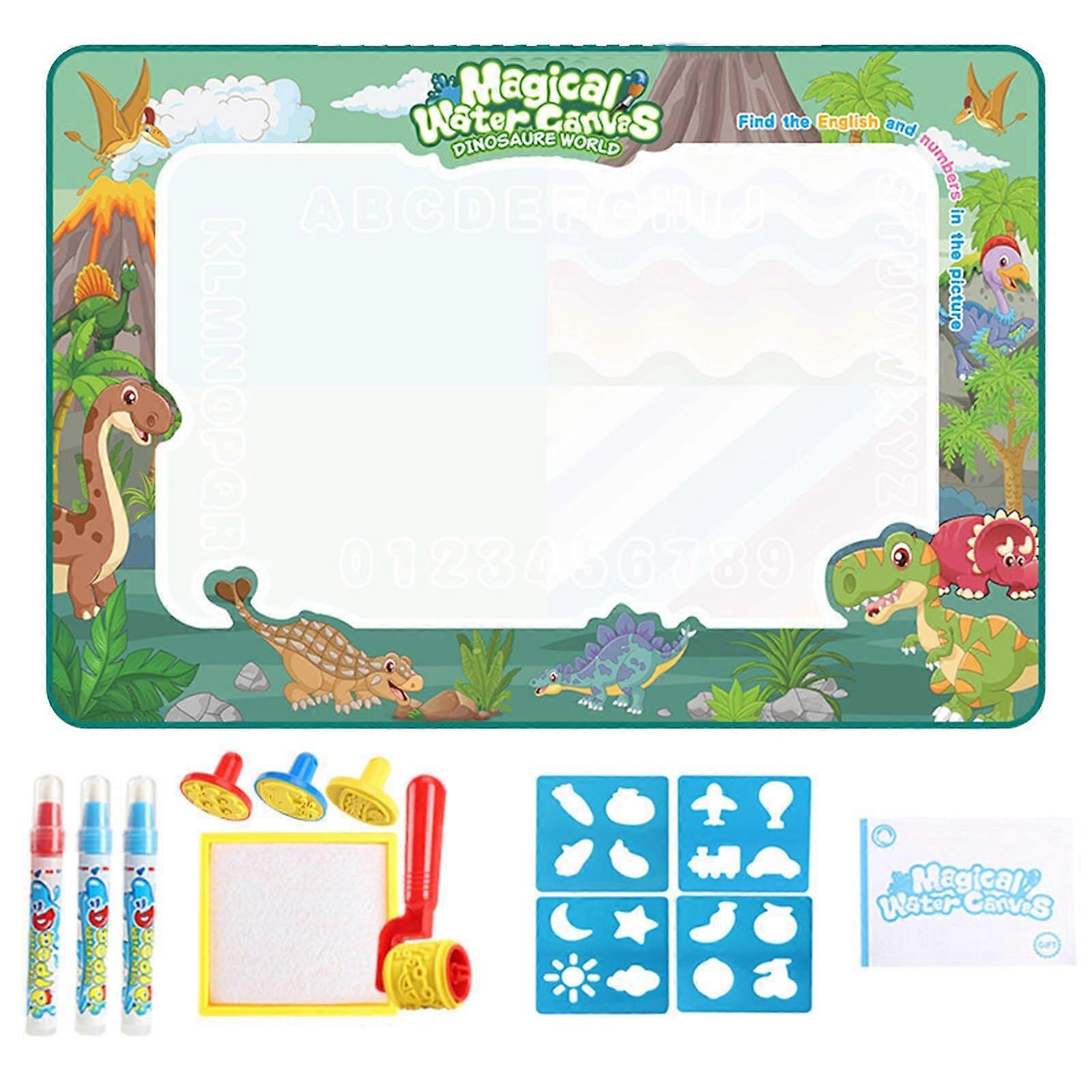 Dinosaur Water Canvas Learning Blanket Water Writing Cloth Kids Drawing Canvas Mat 5ml Kjn161 (Green, 100x80cm) Green 100x80cm