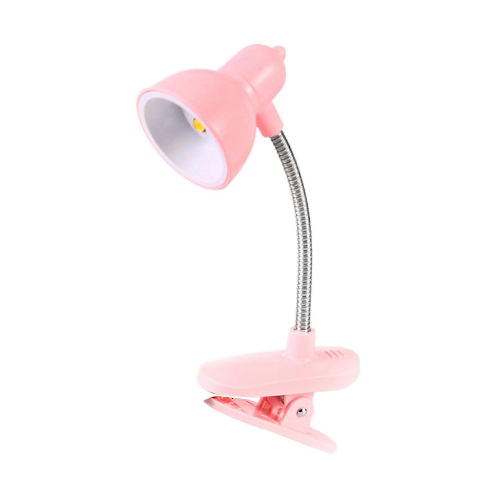 Clipon Desk Lamp, Adjustable Table Light with Clamp, Eye Protection Study Lamp Pink