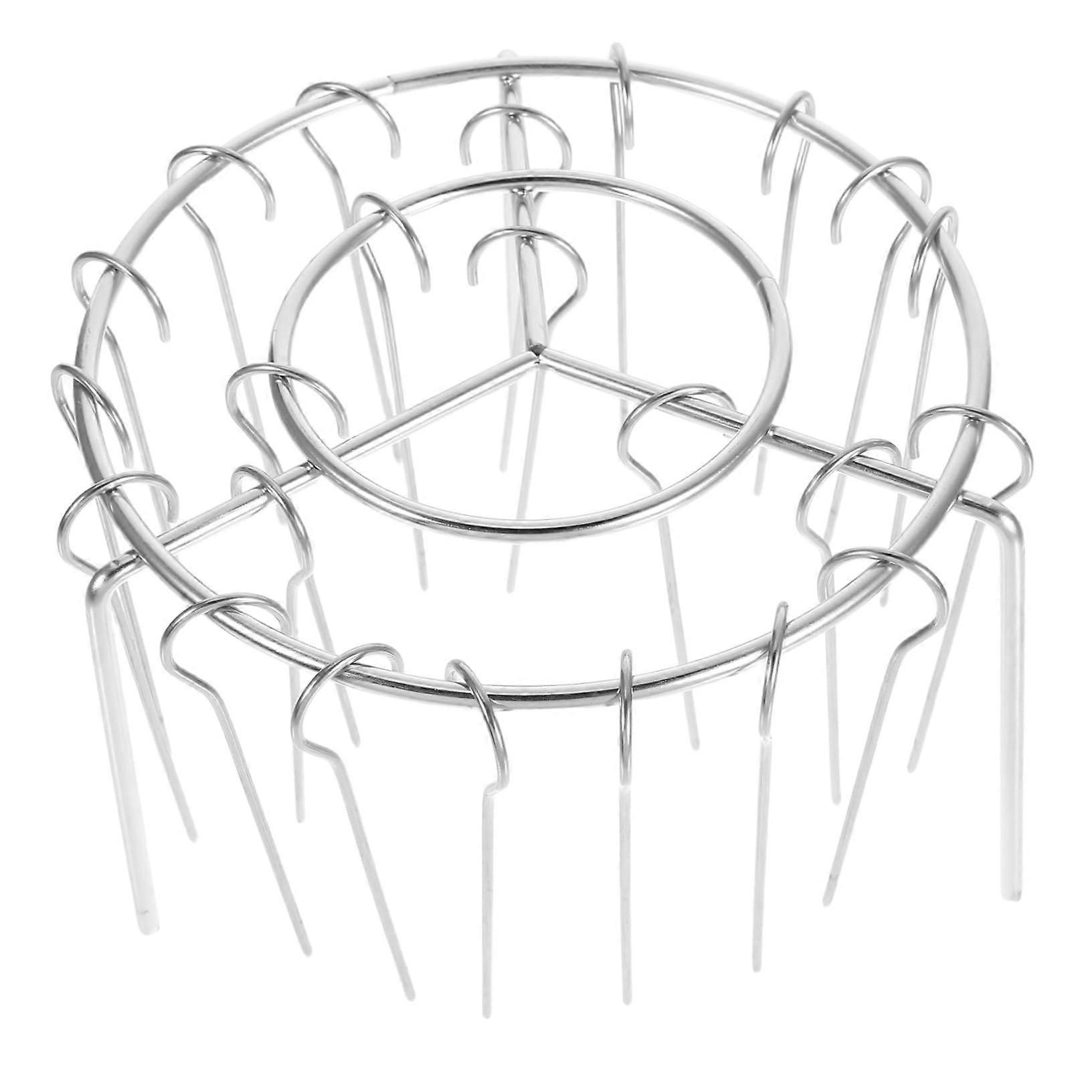 Kebab Rack For Air Fryer Stainless Steel Skewer Holder 1 Set Grill Spit Stand Chicken Rack Silver