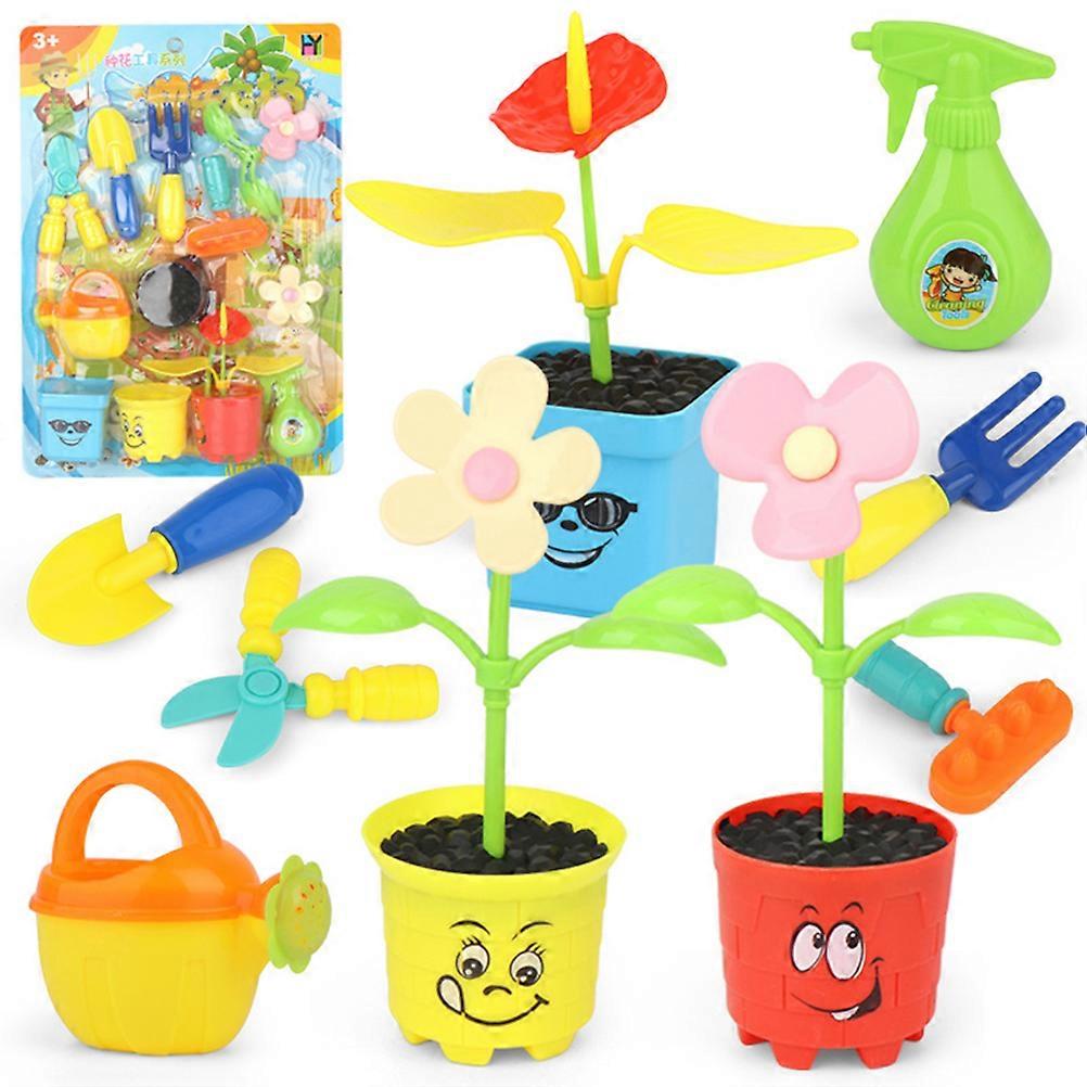Kids Flower Growing Kit Plaything for Kids 43x30.5x3cm Size Plastic Material 9Pcs