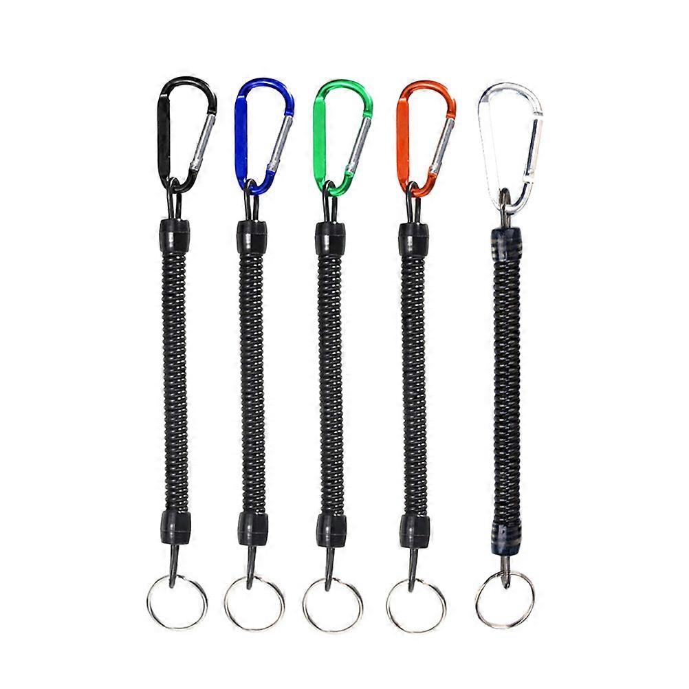 Key Chain Retractable Retractable Key Rings Walking 22x3cm Plastic Anti-Lost Spring 8Pcs