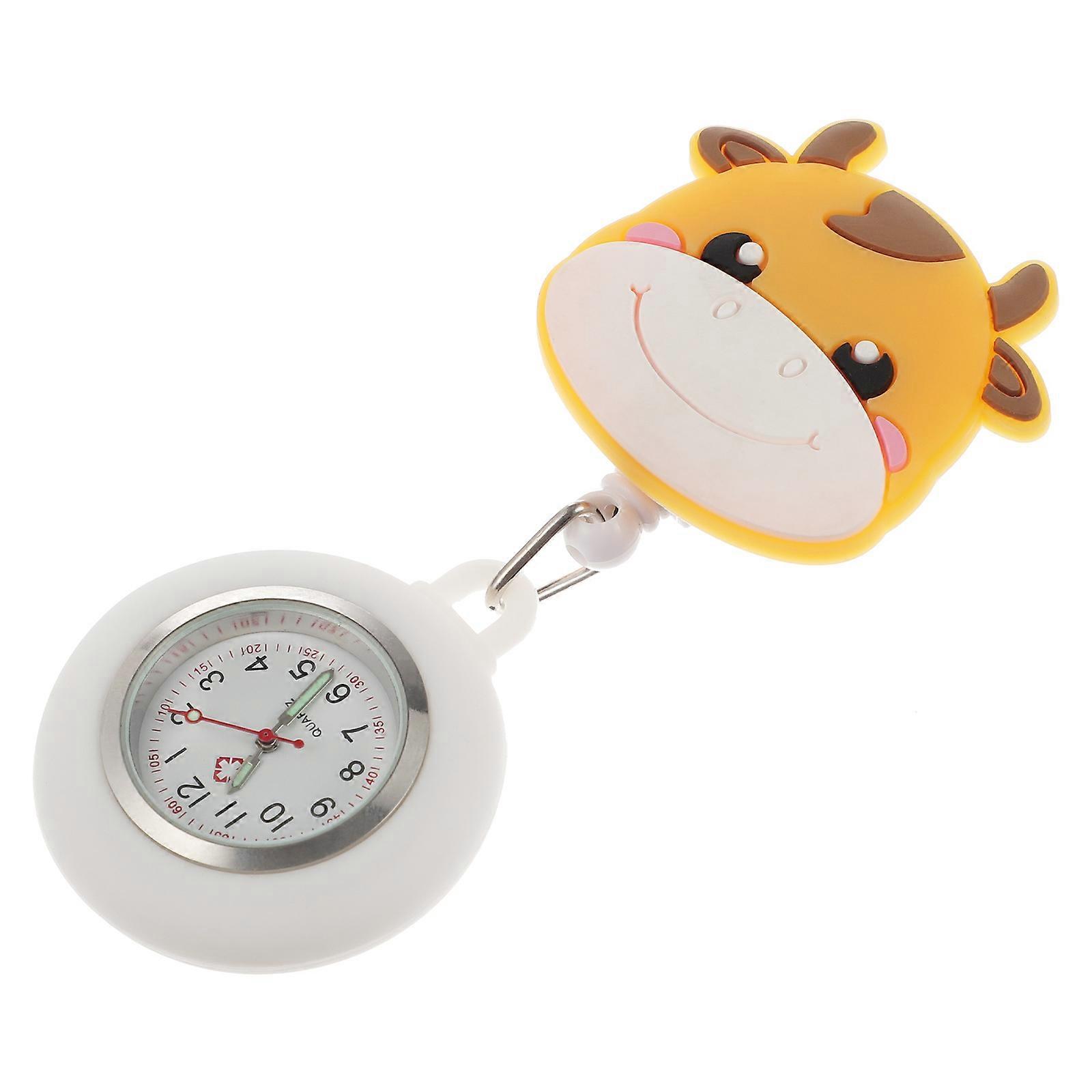 Retractable Buckle Pocket Watch with Assorted Color Metal Hook for Decoration 1pc