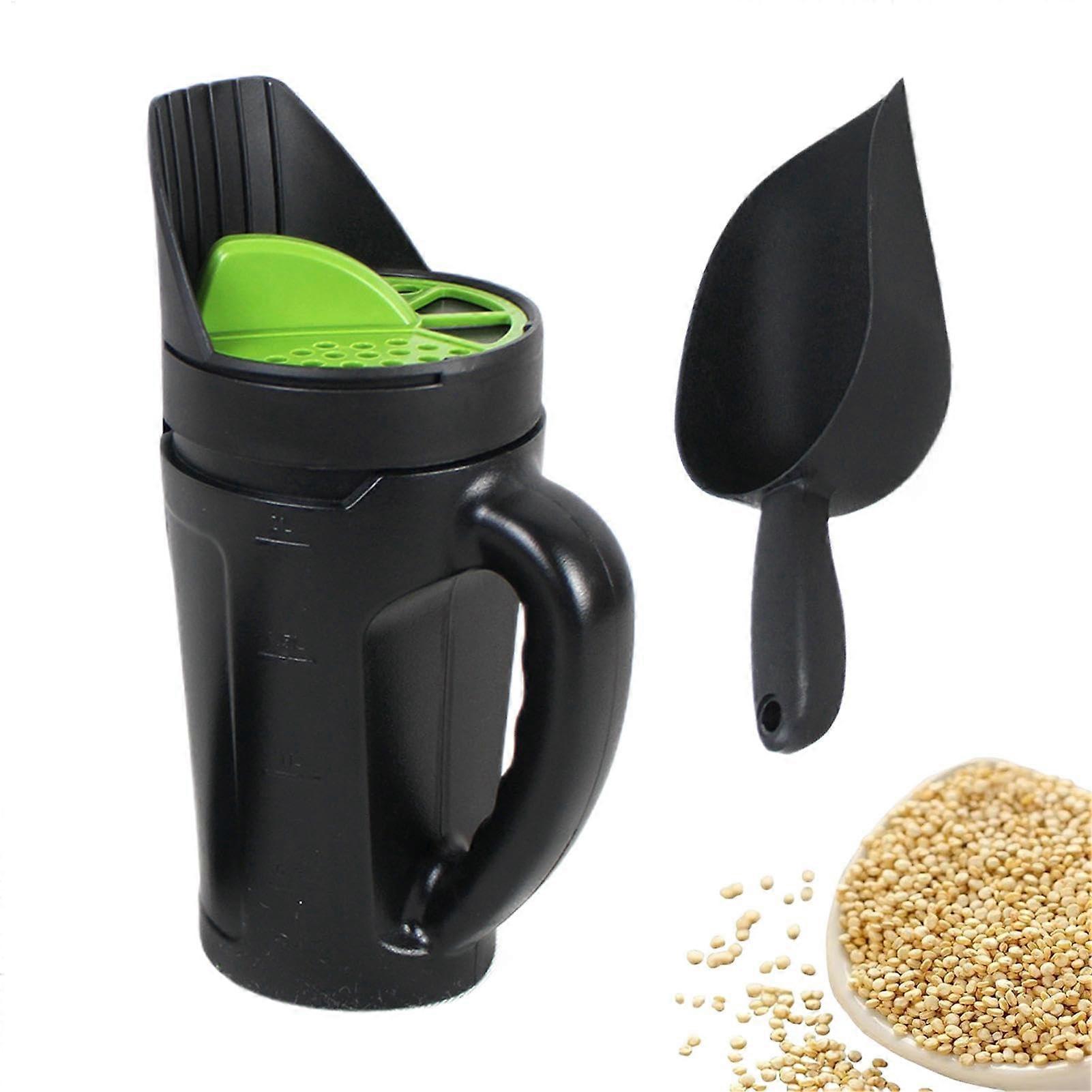 Salt Spreader with Adjustable Openings 2.5L Scoop Dispenser for Snow, Lawn and Garden Use