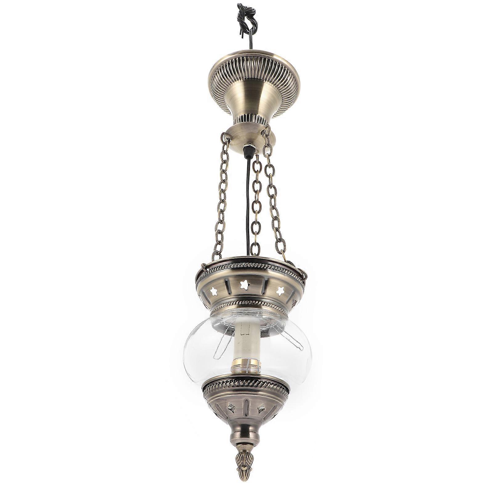 Ceiling Light Retro Pendant Decoration Grey Glass Illumination 1Set