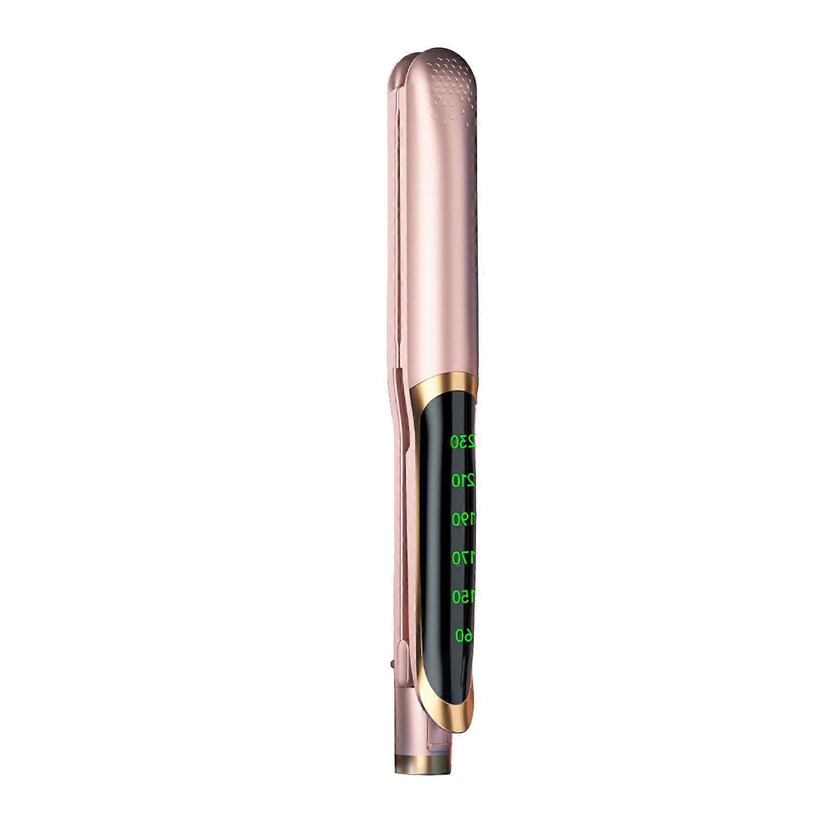 Digital Hair Straightener Temperature Adjustment Dry Wet Electronic Flat Iron Rose Red ‑240V