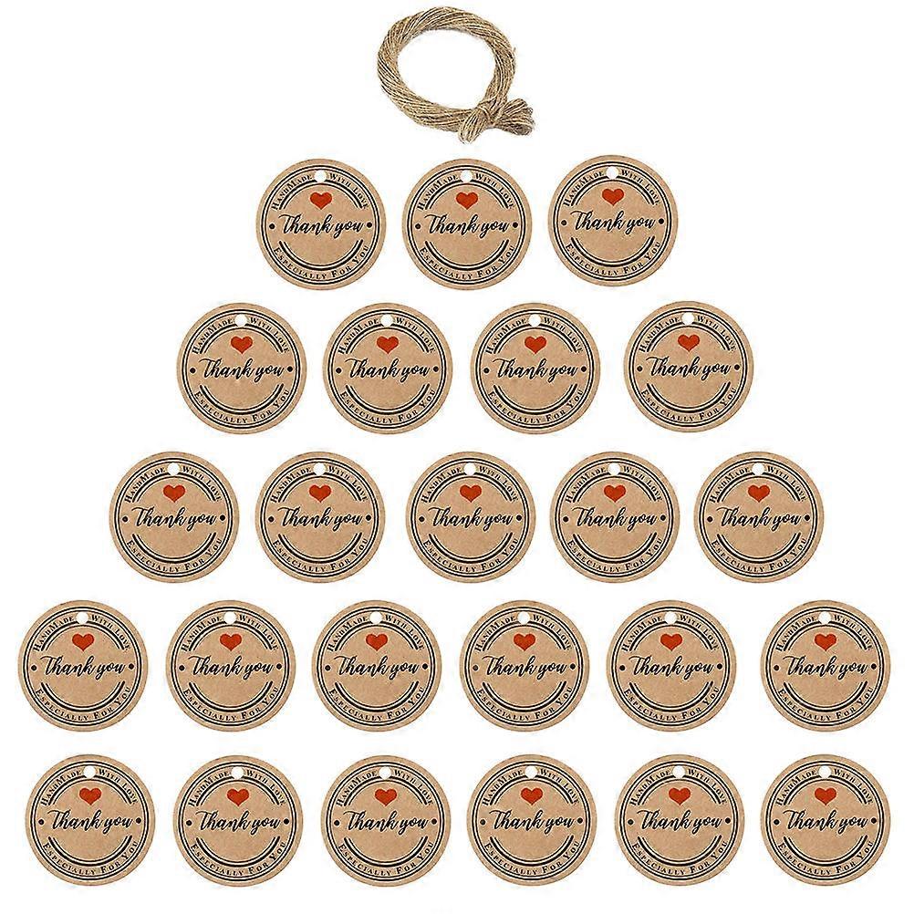 Round Paper Tag Diy Labels Hanging Tags Decoration Kraft Material For present Wine Tag 100Pcs