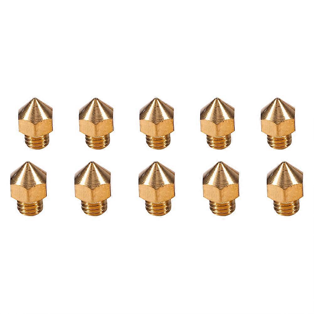 10pcs M6 Thread Brass Nozzle for 1.75mm Filament 3D V5&V6 Print Head Accuracy 0.4mm