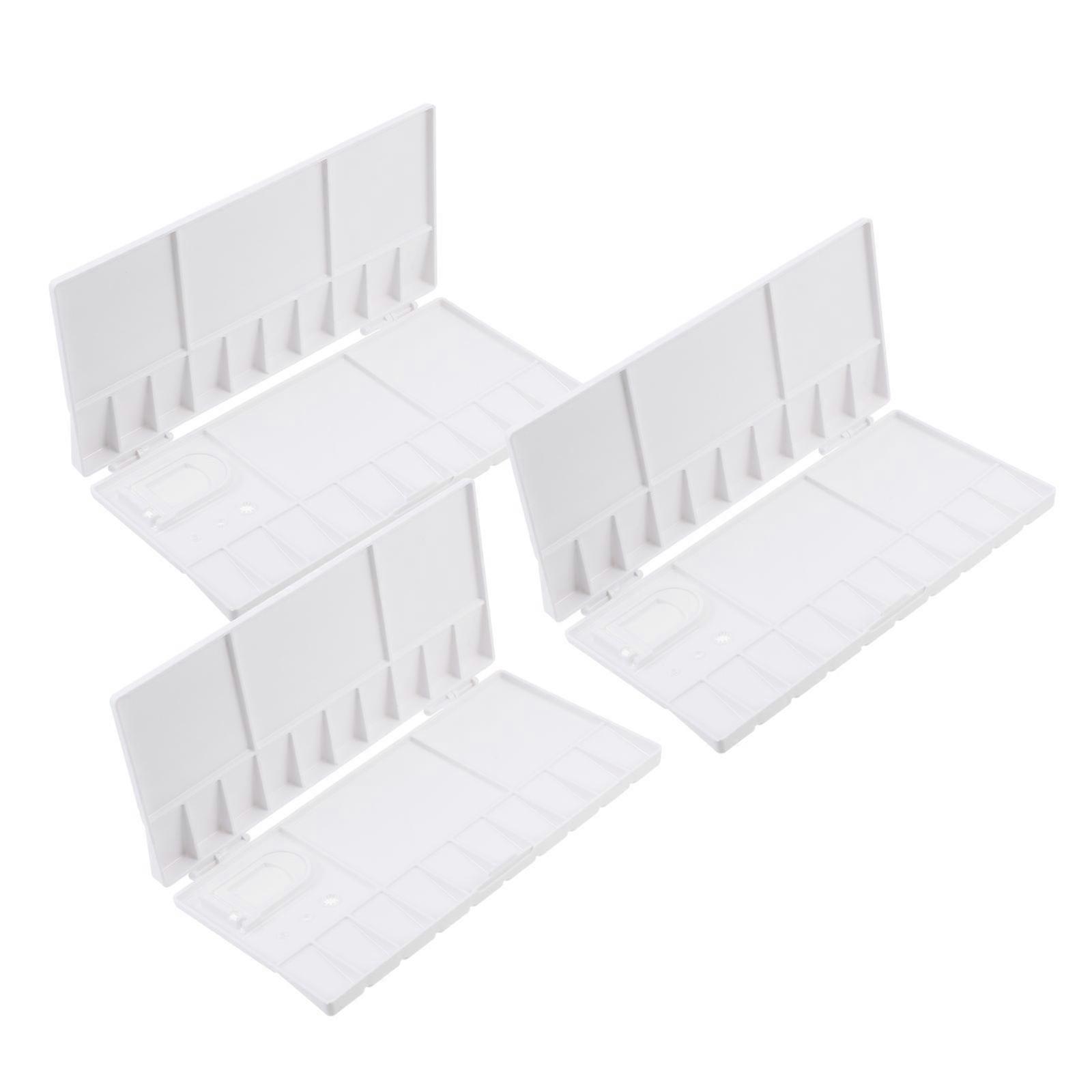 Pigment Mixing Box For Color Mixing Storage Painting Tool Rectangular Shape White Plastic 20 2X9 8Cm 3Pack