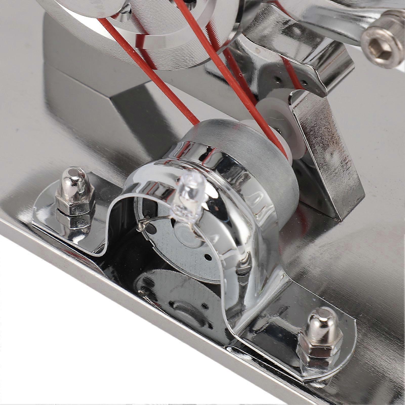 Stirling Engine Motor Model Colorful LED Educational Electricity Power Generator Toy for Kids Adults Silver