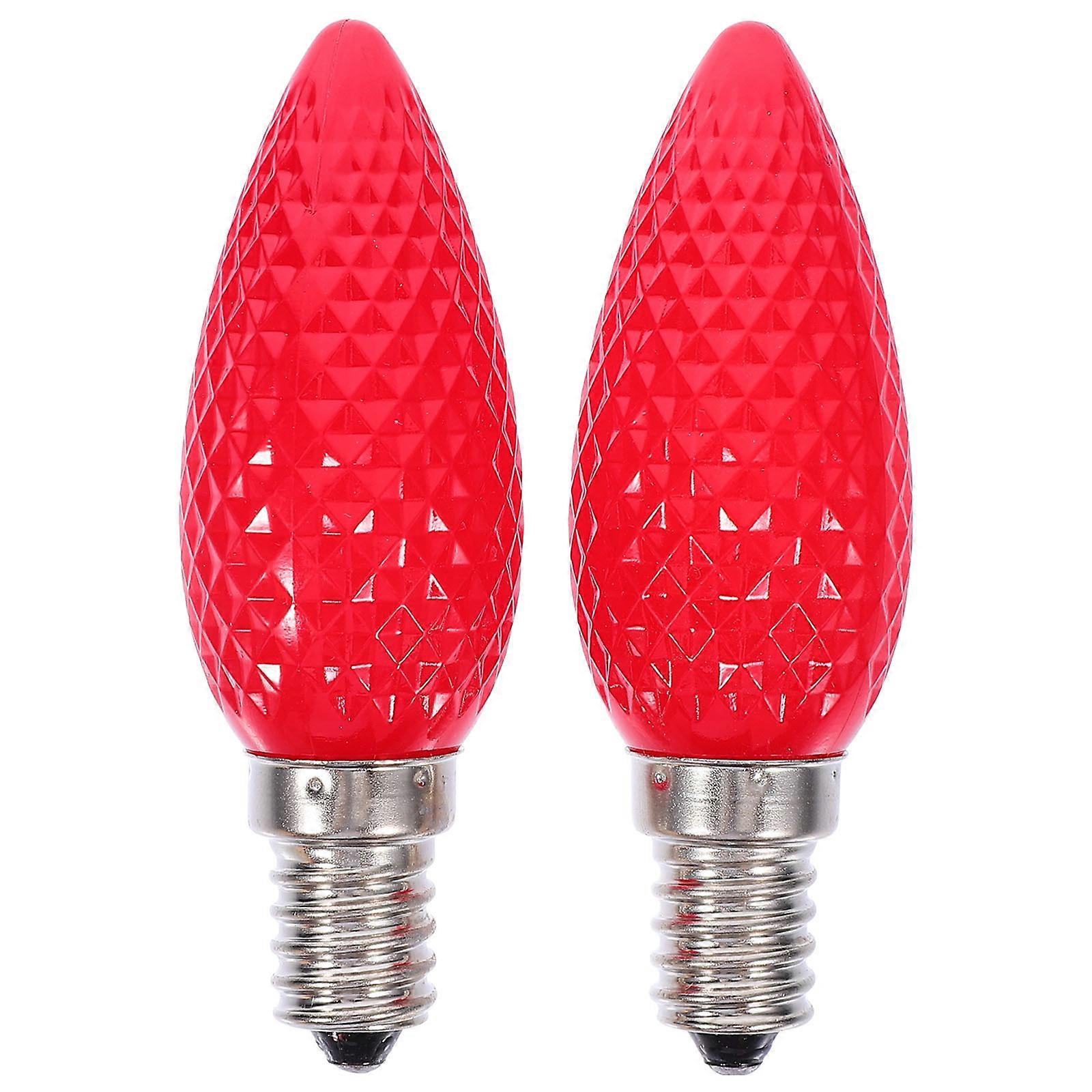 LED Candle Light Bulbs 2PCS Decorative Strawberry Pattern Indoor Outdoor Holiday Lighting Warm Light Easy Installation Festive Decor