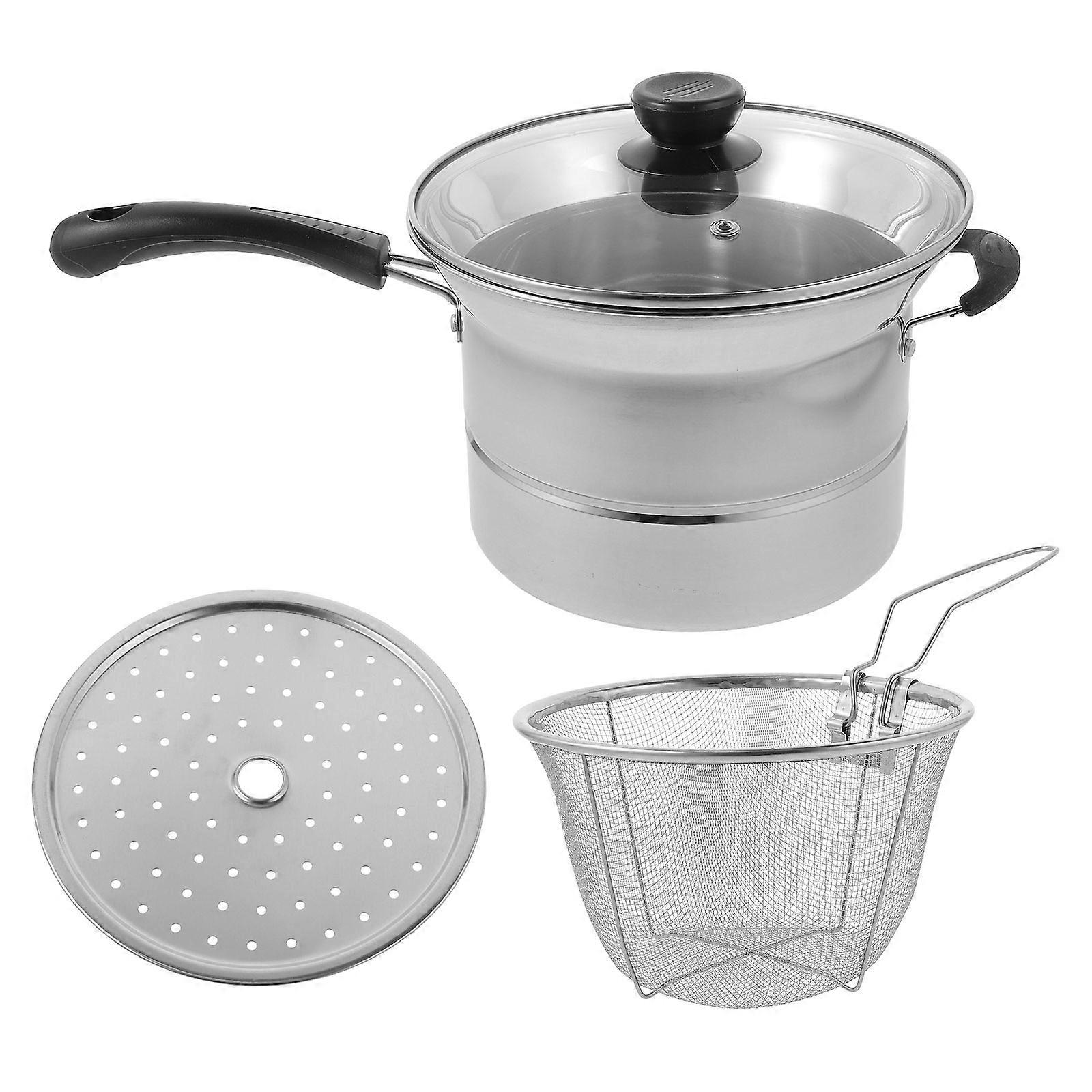 Pasta Cooker Basket Stock Pot Home Cooking Non-Stick Surface Silver 22.00X22.00X20.00CM Cooking 1Set