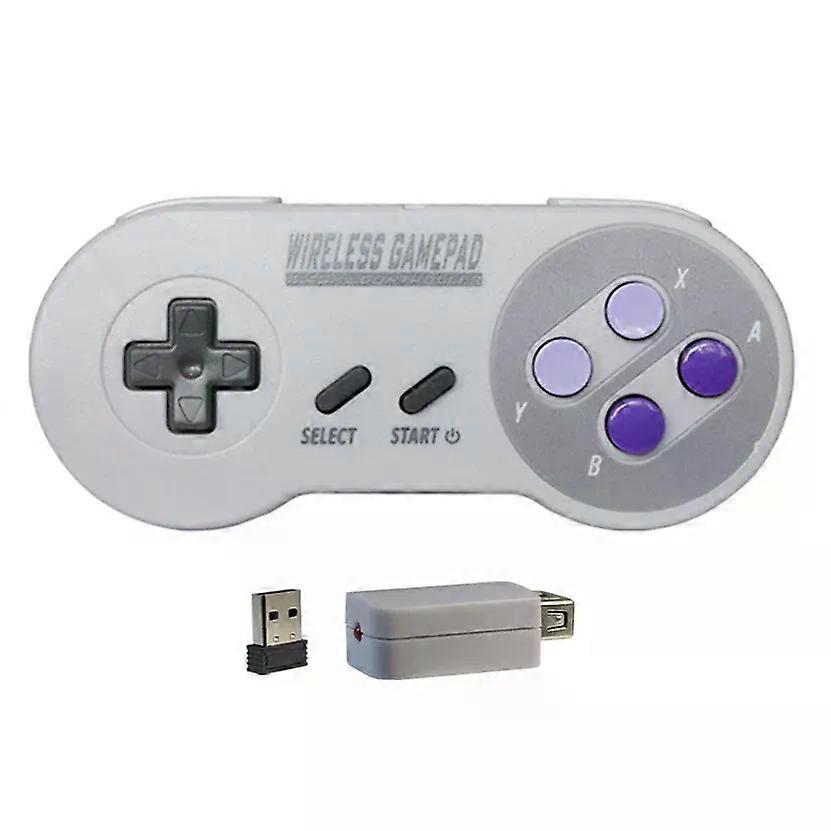 Wireless Gamepad USA Version Purple Button 2 Reciever 2.4G Joypad Joystick Controller for SNES Mini PC Windows NS Switch Phone