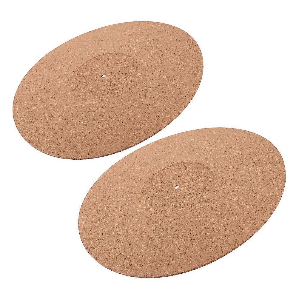 Vinyl Mat Turntable Slipmats Record Player Protective Pad Noise Reduction Round Shape 2Pcs