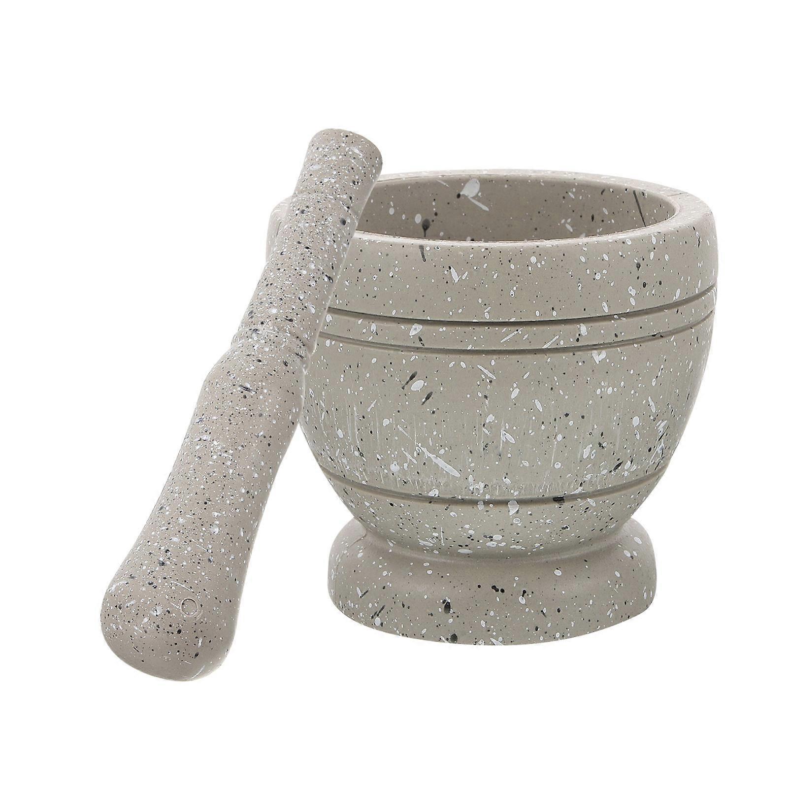 Mortar and Pestle Set for Kitchen Use Garlic Grinder with PP Material Grey Color Small Size