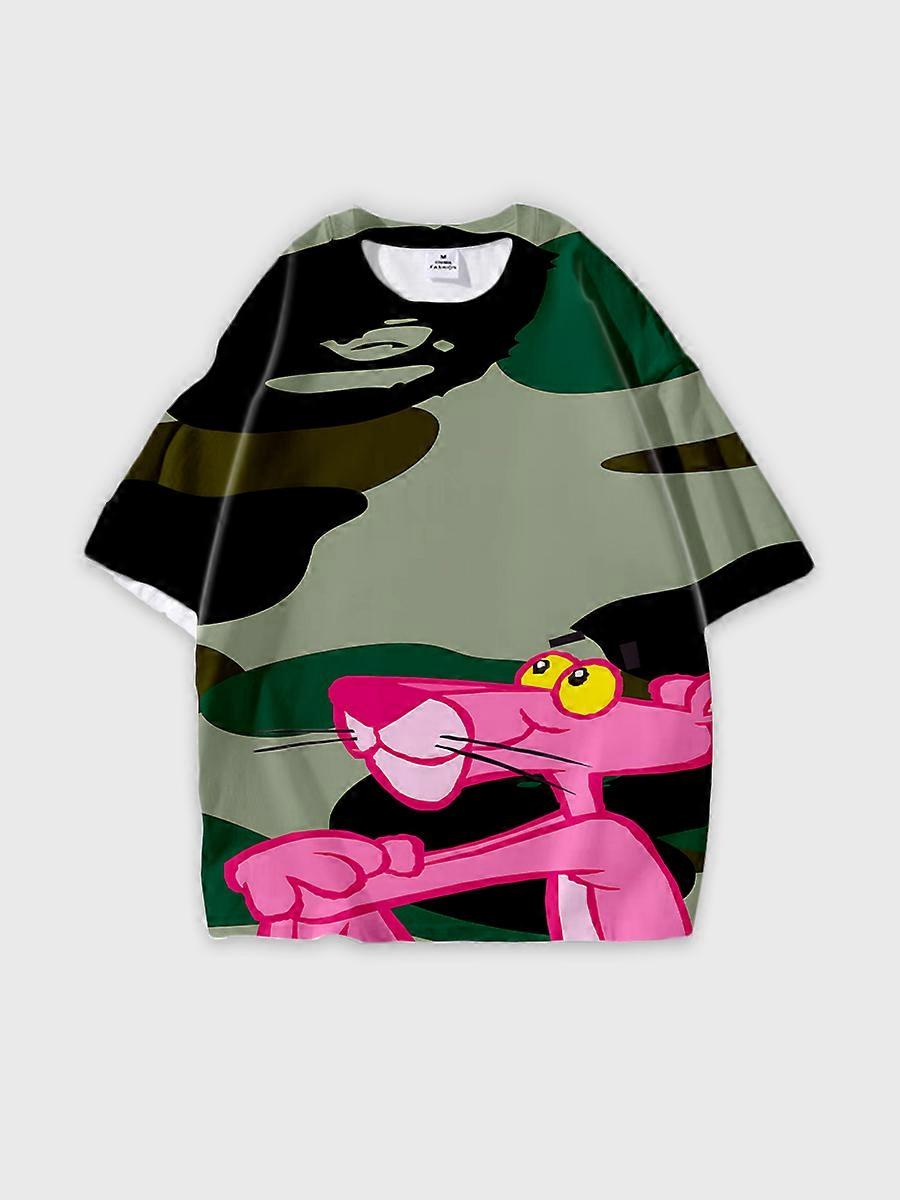 T-shirt girocollo Cartoon Pattern manica corta sciolta C1700