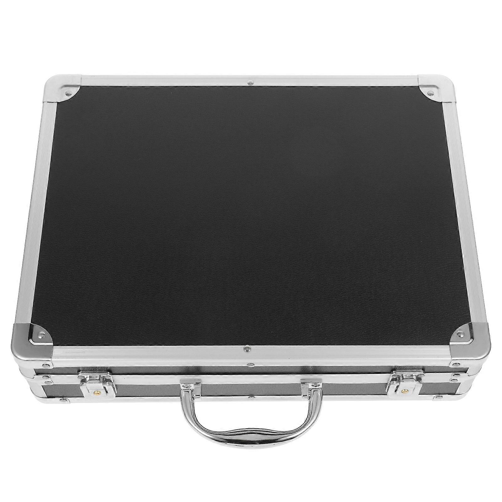 Metal Toolbox Briefcase Portable Large Capacity Durable For DIY Enthusiasts Black 37.00X28.50X8.50CM 1Pcs