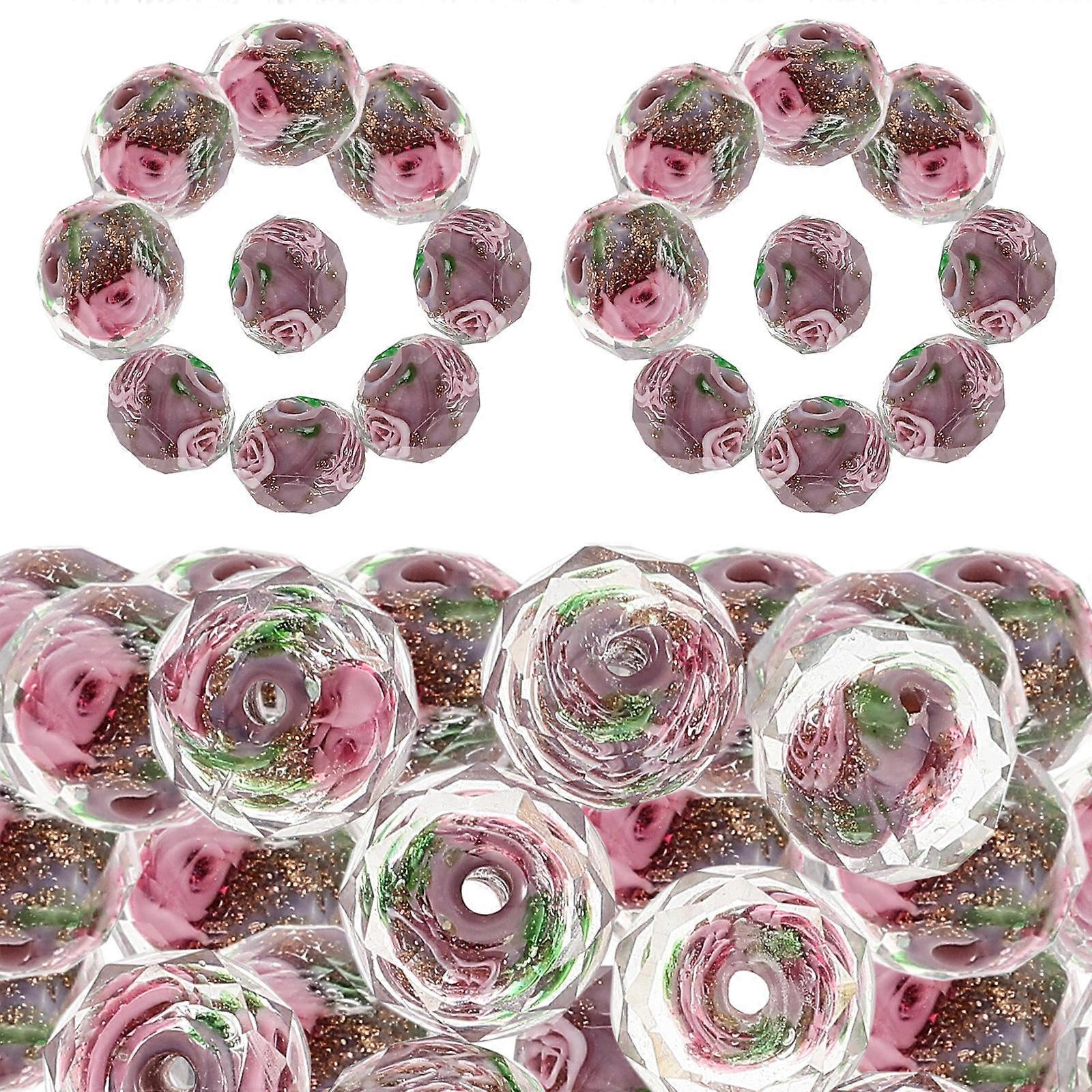 40pcs Faceted Flower Beads for DIY Jewelry Making – Charms for Bracelets, Necklaces & Earrings, Ideal for Creative & Home Decor Projects