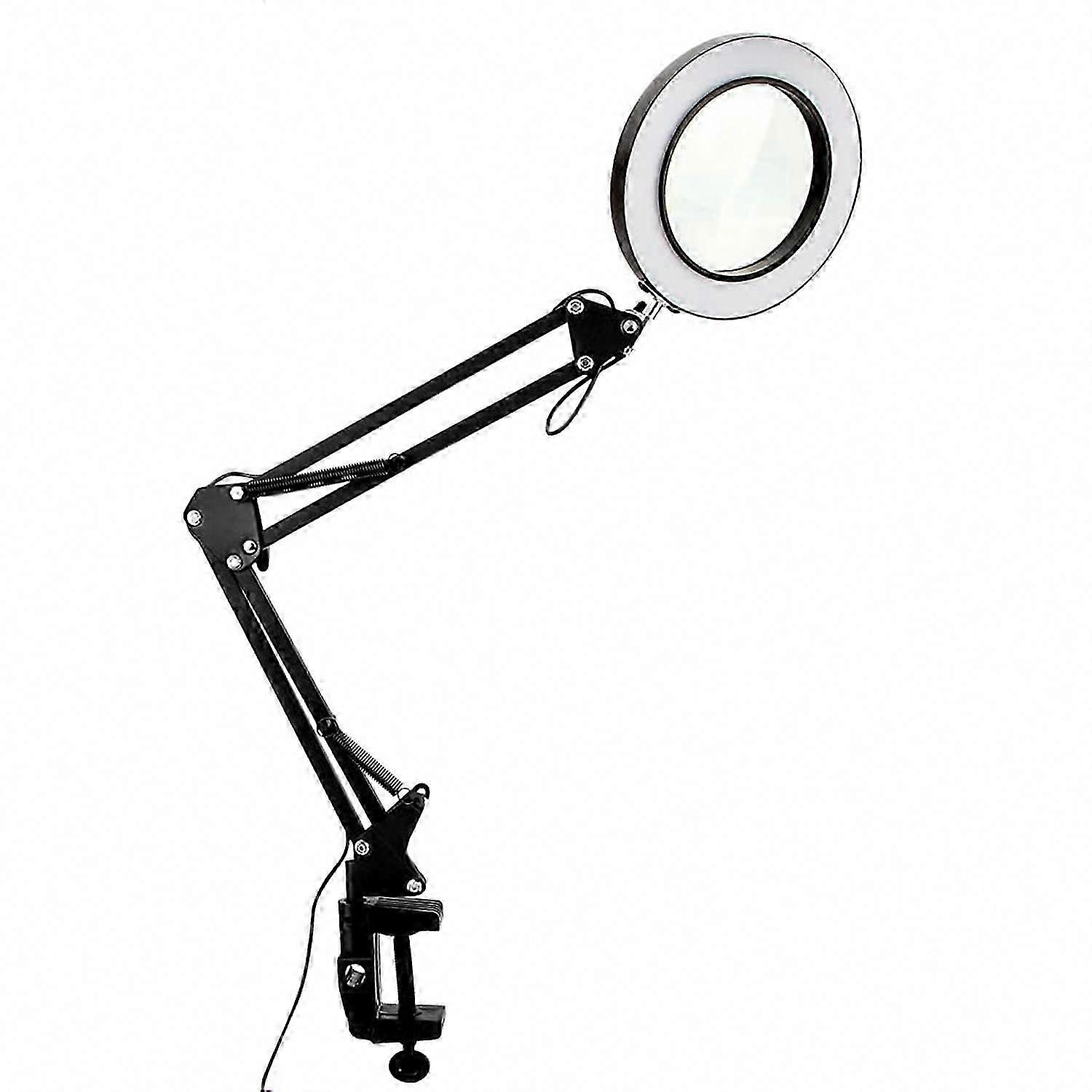 10X Magnifying Glass with Light & Clamp - 3 Color Modes, 10 Brightness Levels for Reading & Crafts