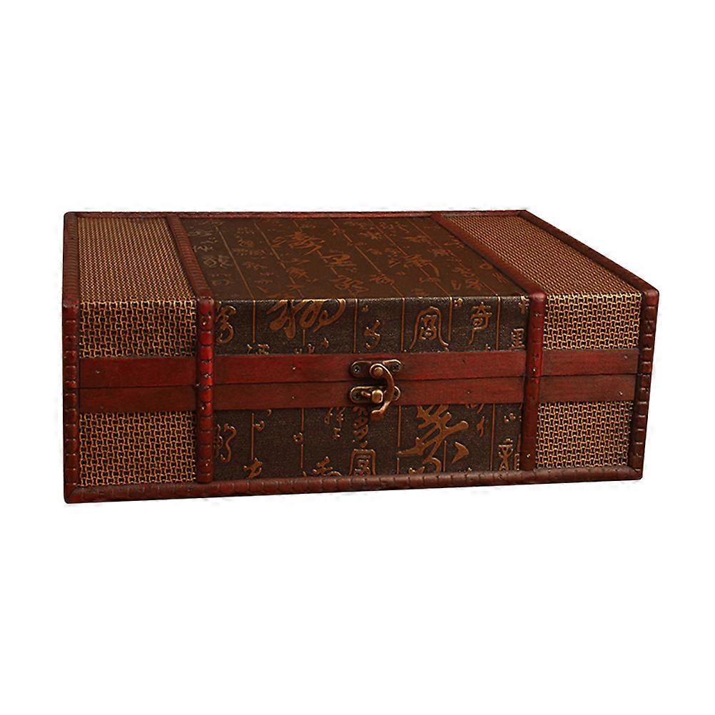 Wood Sundries Organizing Box Book Storage Case for Storage Use Dark Brown