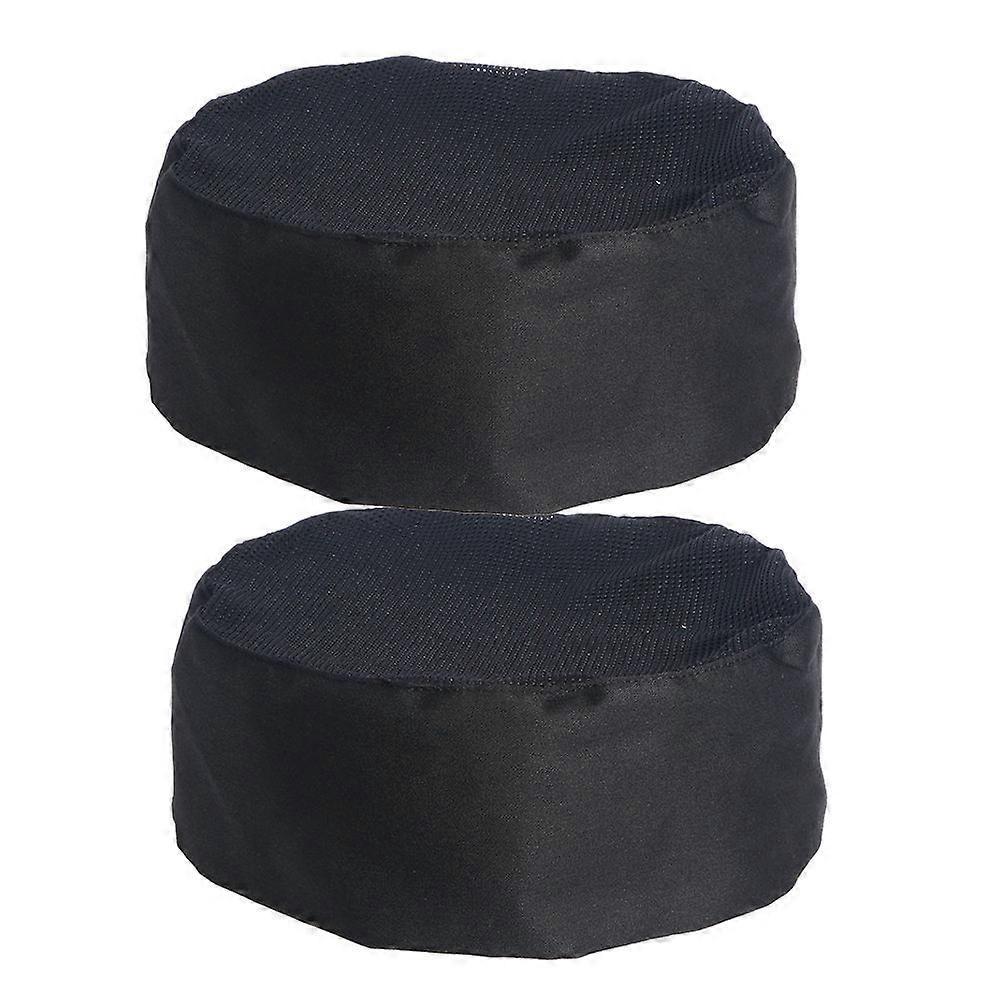 2pcs Adjustable Black Mesh Chef Hats for Professional Catering