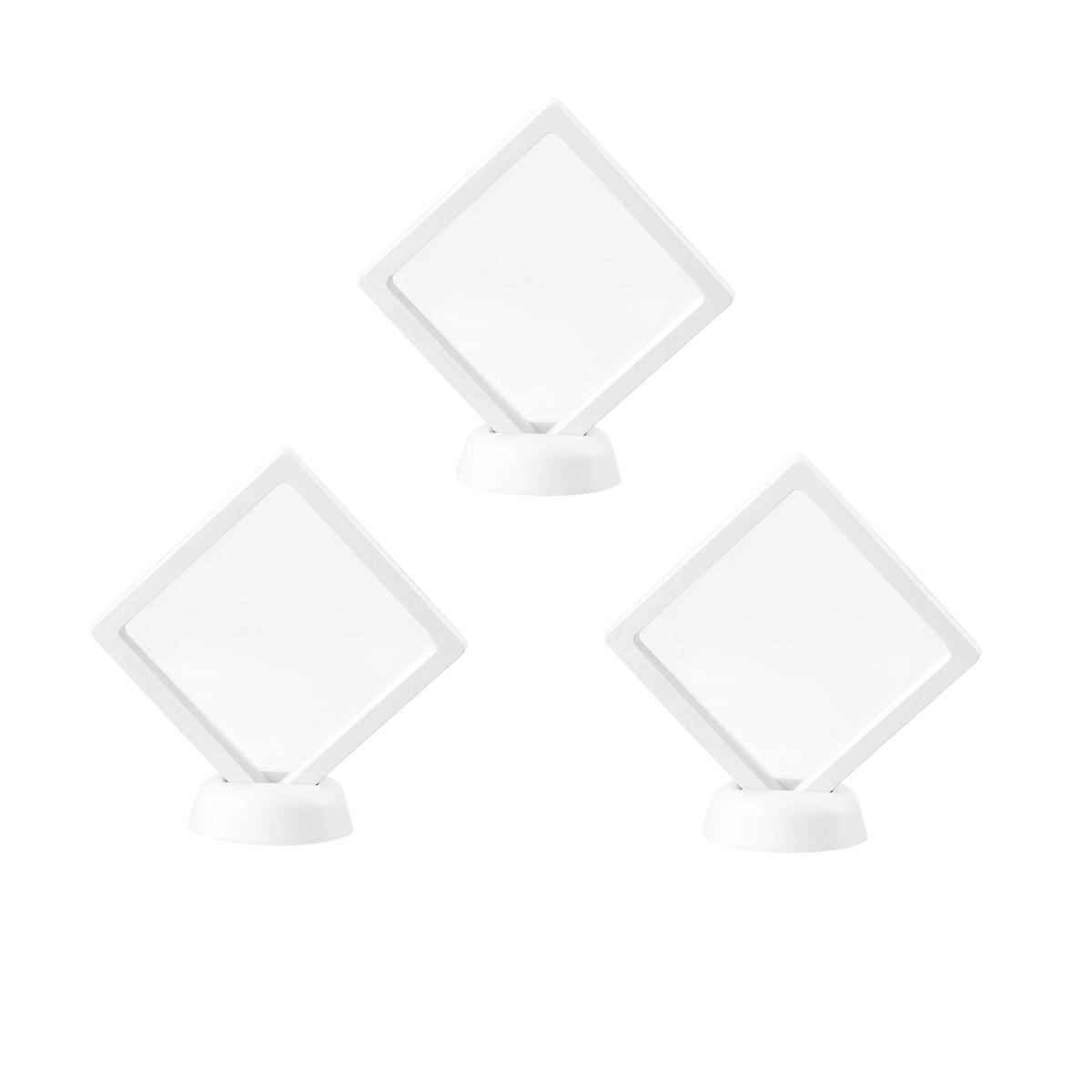White Plastic and PET Manicure Display Stand with 3 Pieces for Jewelry Store Table Top Use